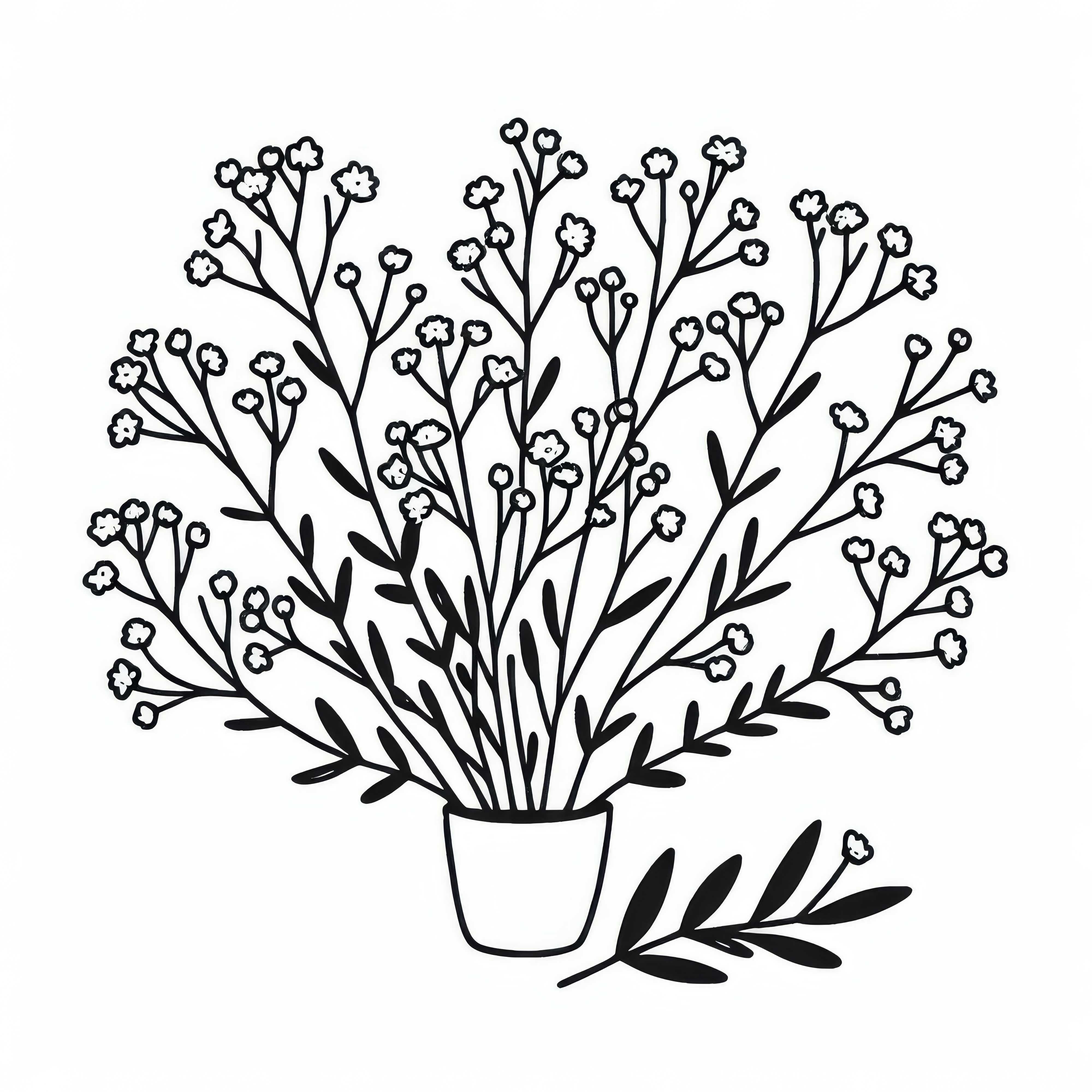 Baby's Breath Coloring Page Free Free Gypsophila Coloring Pages
