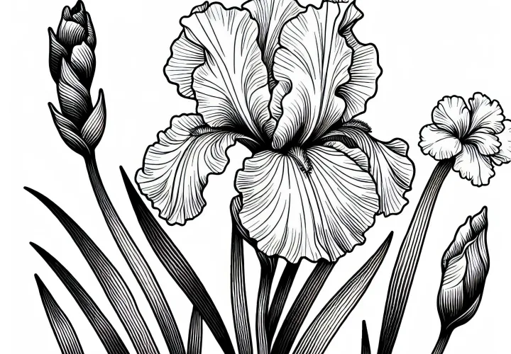 Schwertlilie Malvorlage Gratis