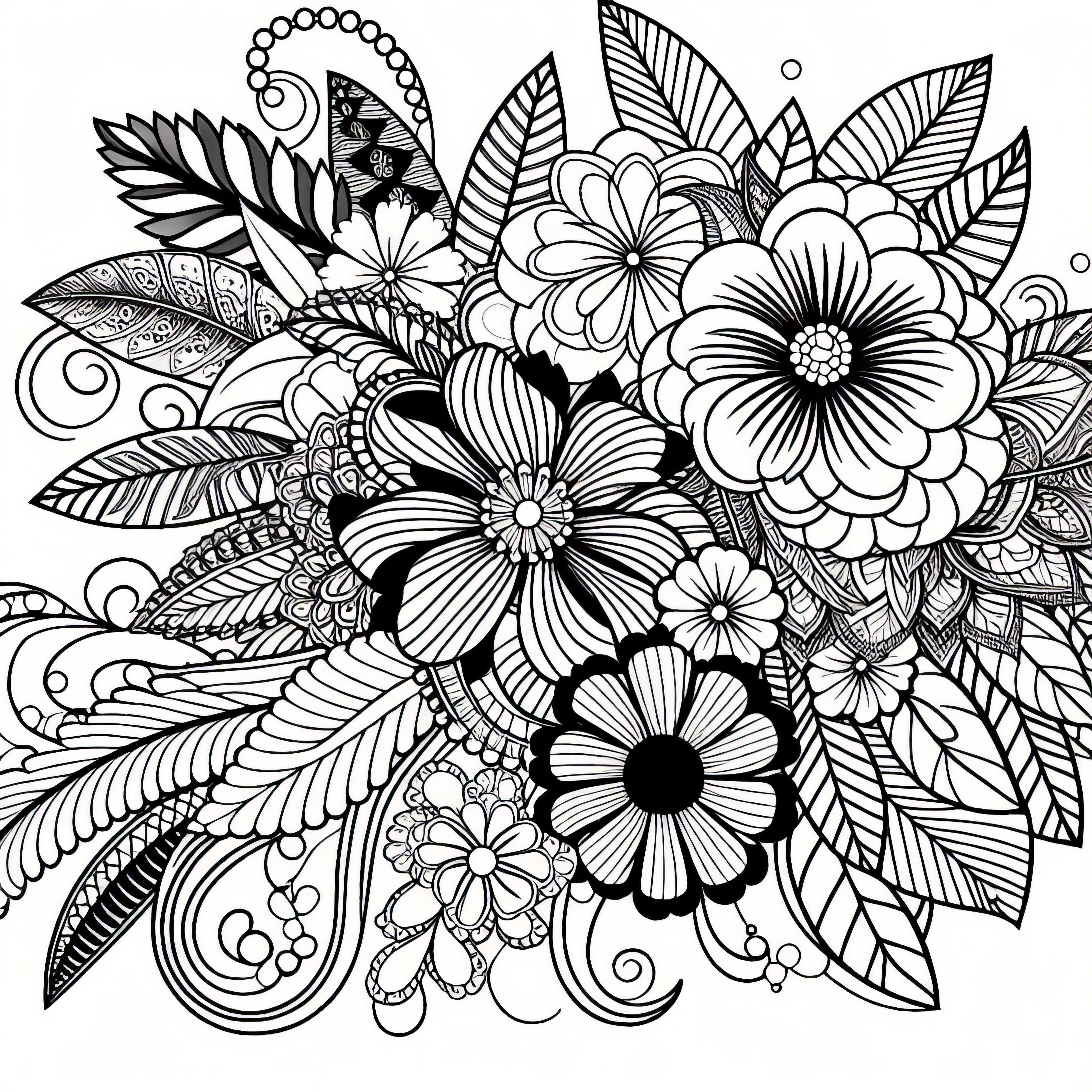 Aranžmá z květin – Malovací obrázek pro dospělé zdarma