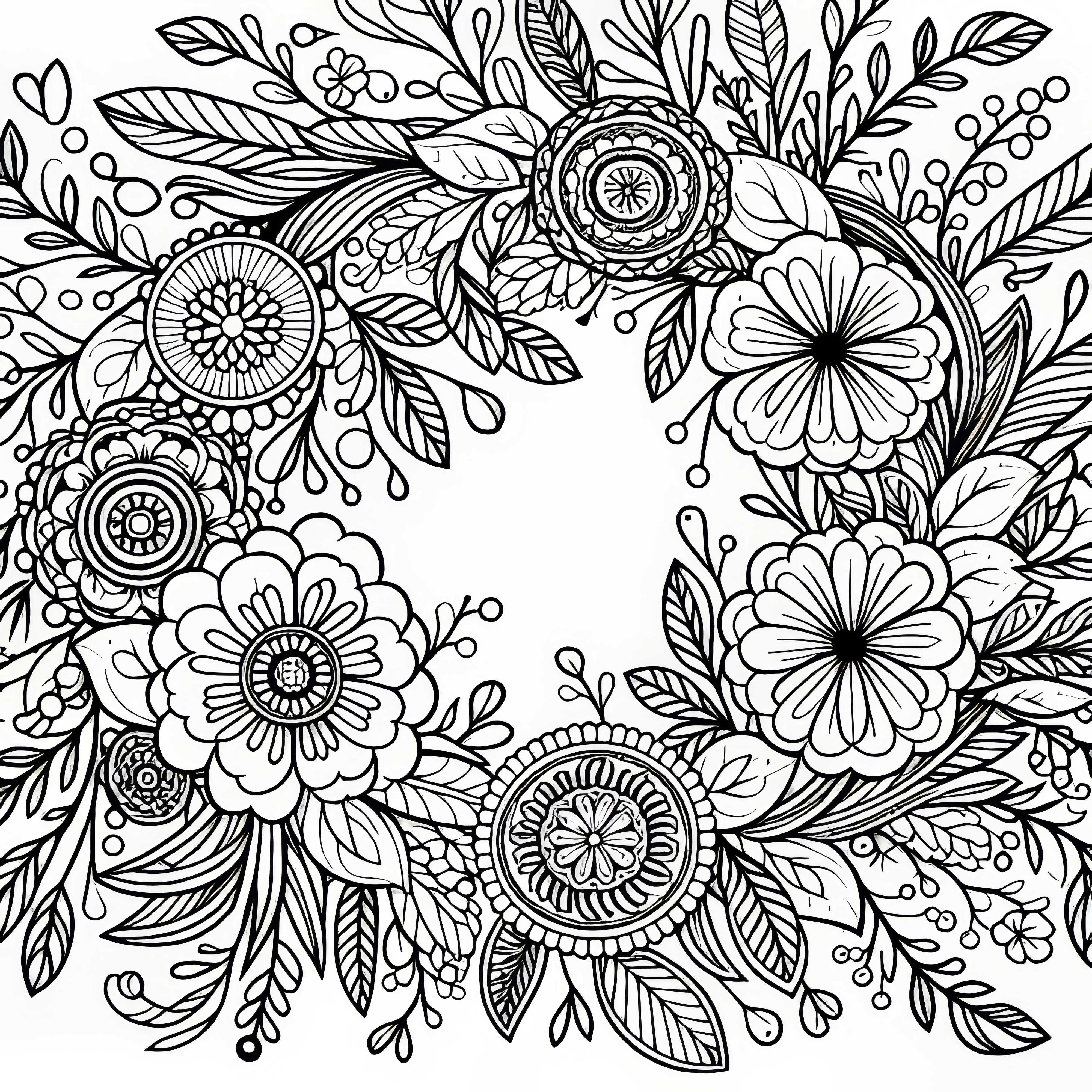 성인을 위한 무료 꽃 화환 색칠하기 그림 성인용 꽃 화관 색칠하기 무료