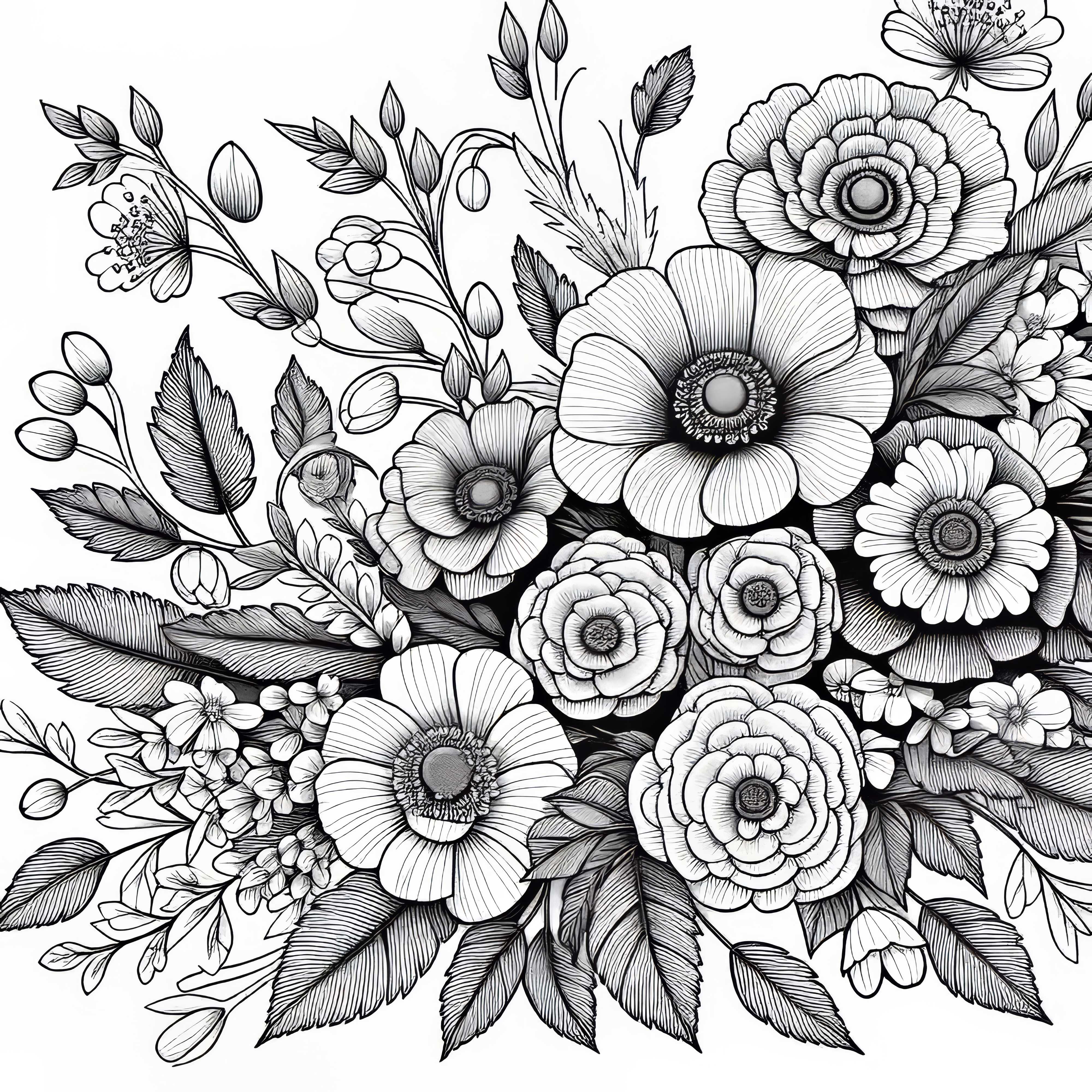 Free flower coloring pages for adults