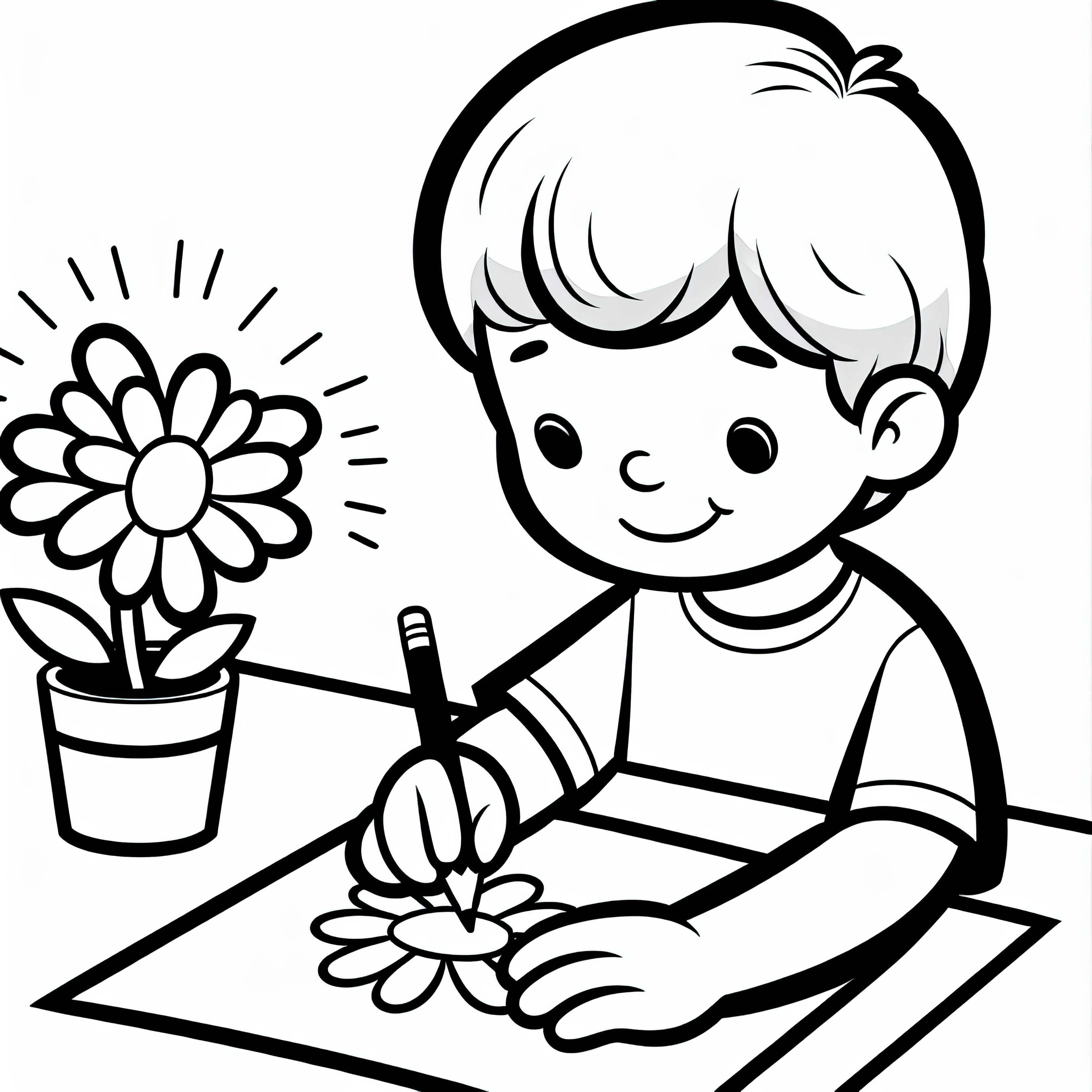아이들이 무료로 색칠할 수 있는 간단한 꽃 그림 - 종이에 그린 간단한 꽃 아이들이 쉽게 색칠할 수 있는 간단한 꽃 그림 – 무료 색칠공부 종이