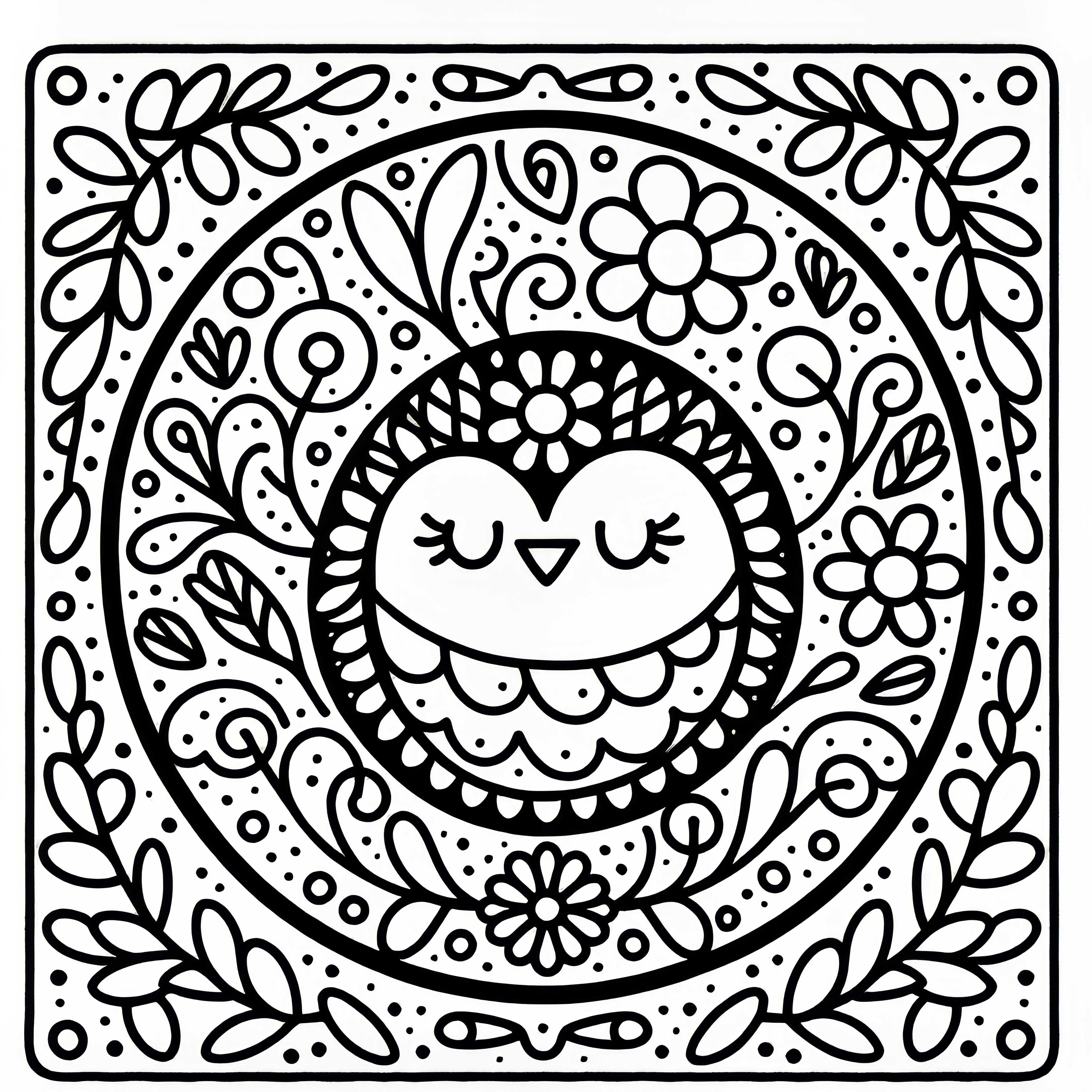 Simple flower pattern coloring page for kids free Simple flower pattern coloring page for children Free