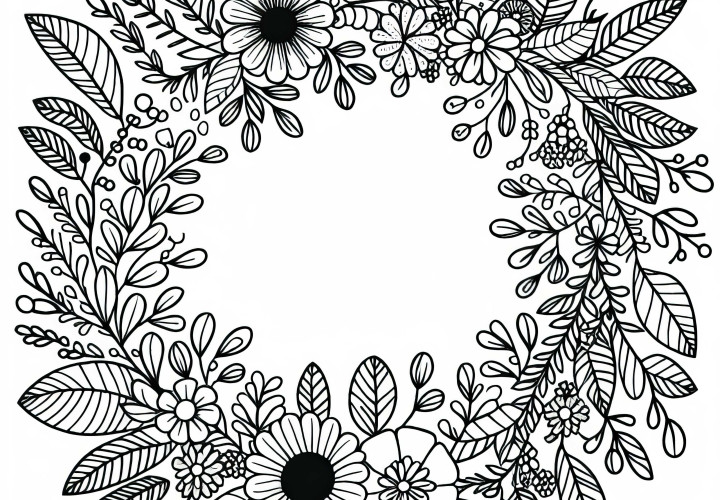 無料でダウンロードできる花冠のぬりえ。