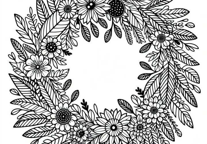 Kytice z sezónních květin – zdarma omalovánka