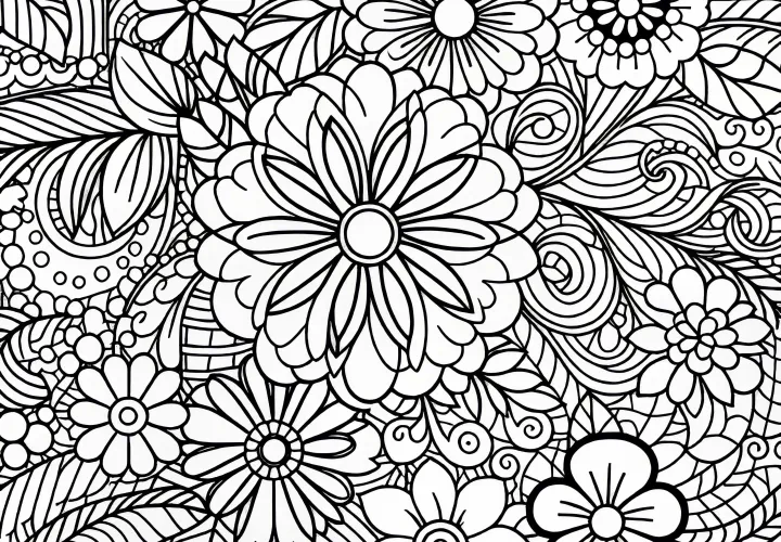 Цветни мотиви с ясна структура – безплатна оцветяваща страница