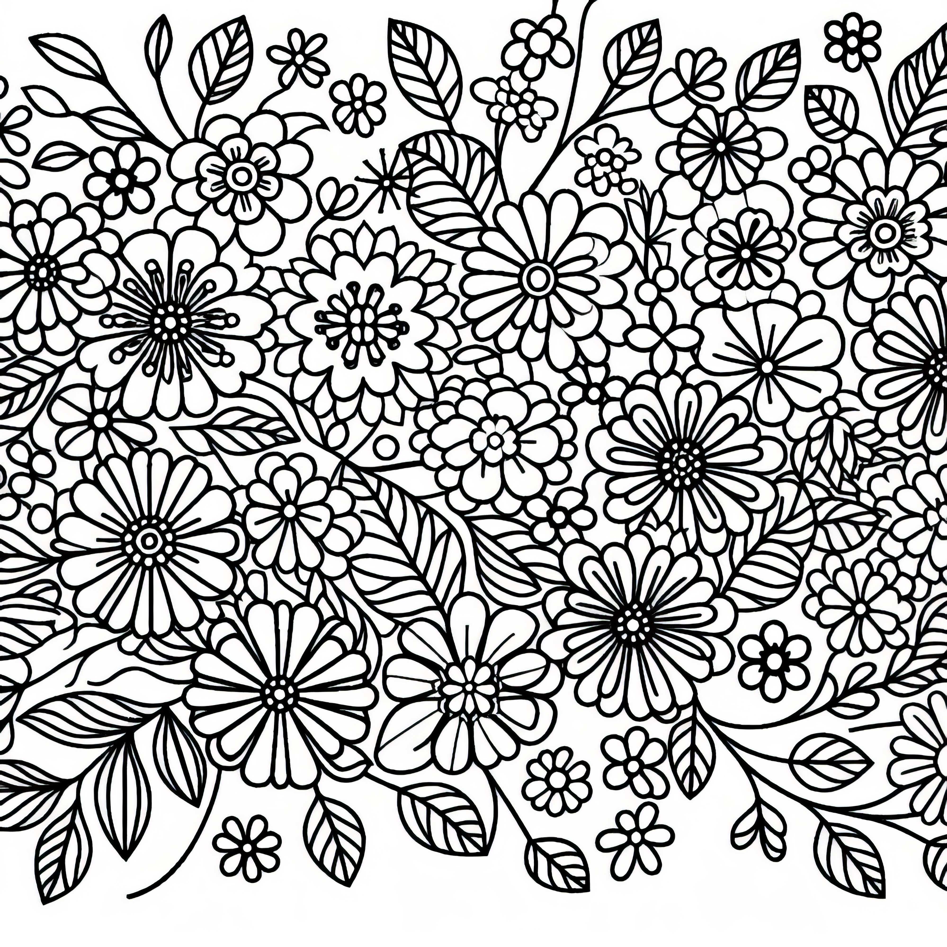 P padrão floral para colorir e baixar Desenho de flores para colorir e baixar