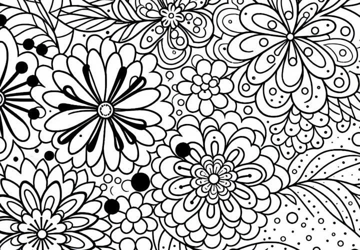 Mistura de Flores - Desenho para Colorir Gratuito Mistura de flores - Desenho para colorir grátis