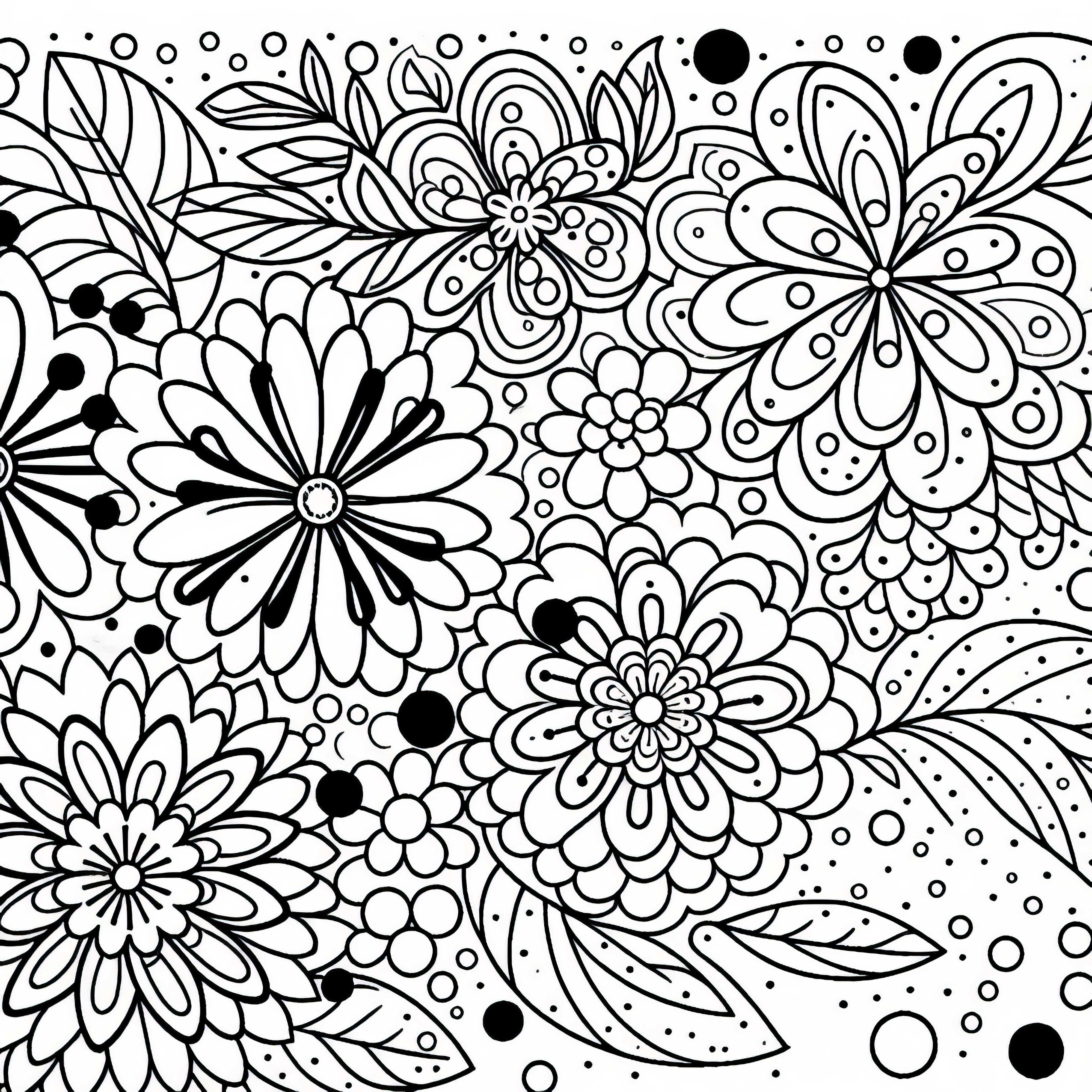 Mistura de flores - Desenho para colorir grátis Mistura de Flores - Desenho para Colorir Grátis