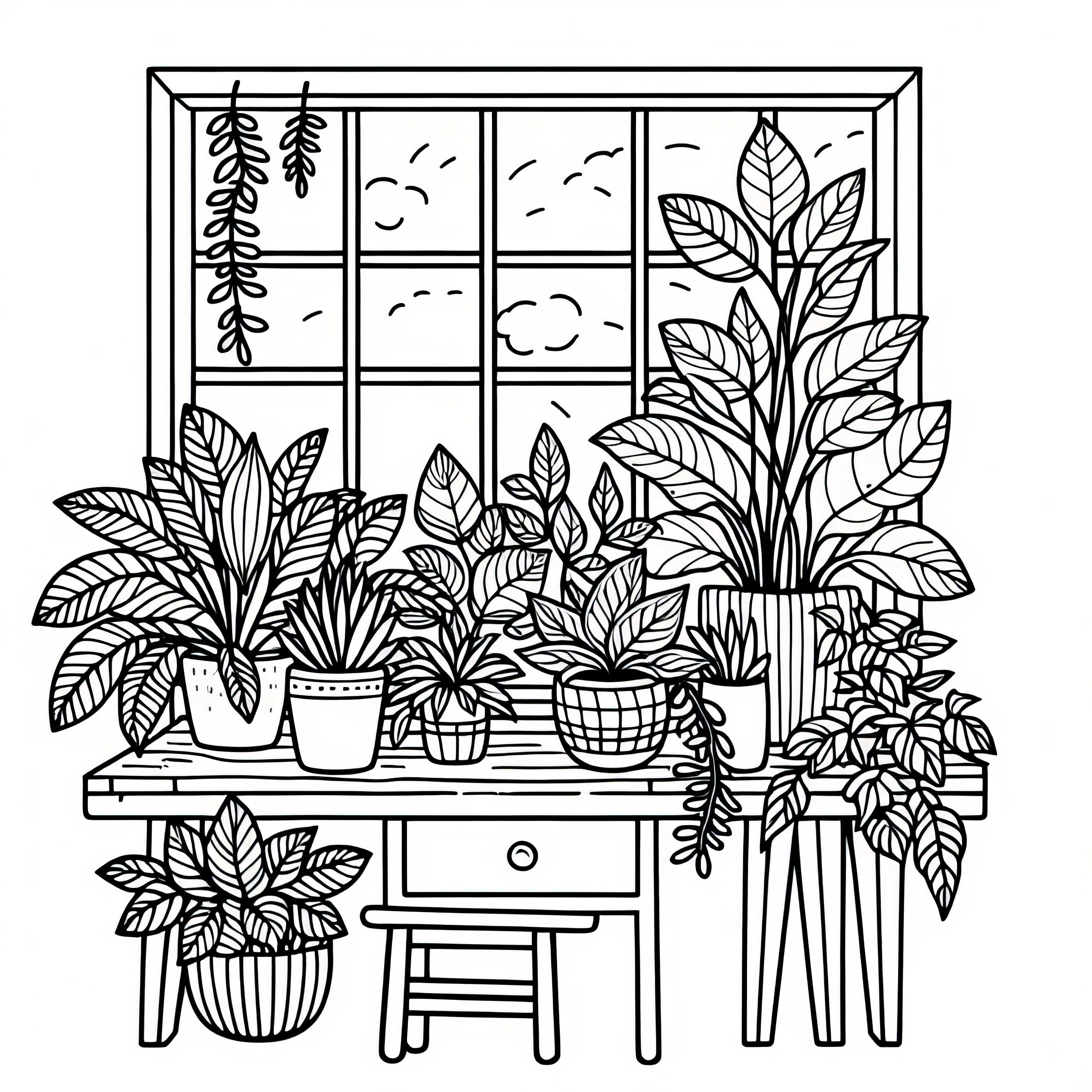 Ausmalbild von Zimmerpflanzen auf der Fensterbank kostenlos herunterladen Ausmalbild von Zimmerpflanzen auf der Fensterbank kostenlos herunterladen