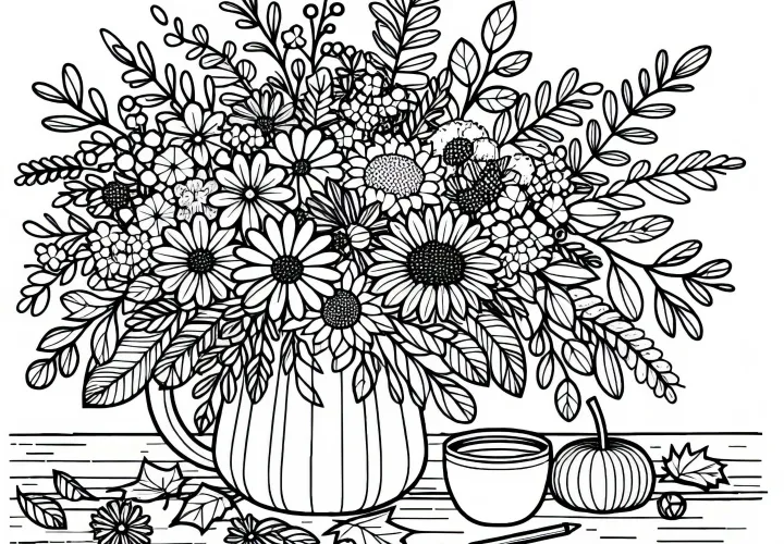 Disegni da colorare di fiori autunnali gratuiti