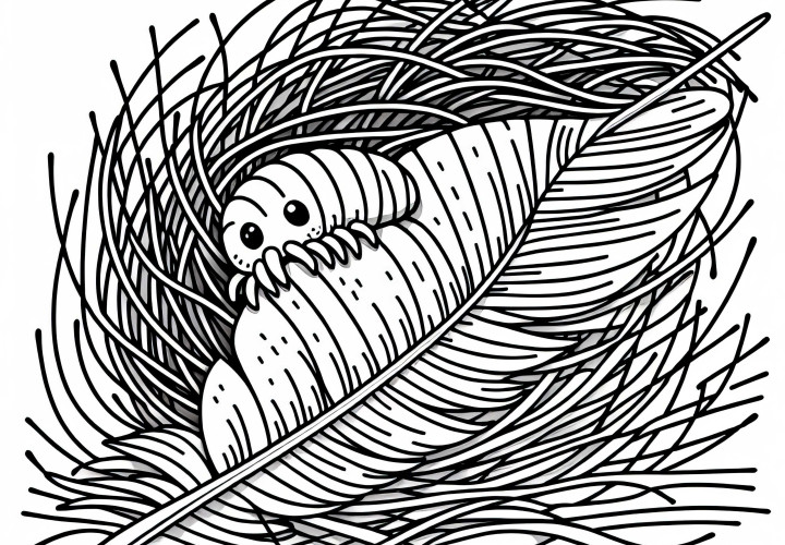 라우스는 털 사이에 숨겨져 있습니다 - 무료 coloring page