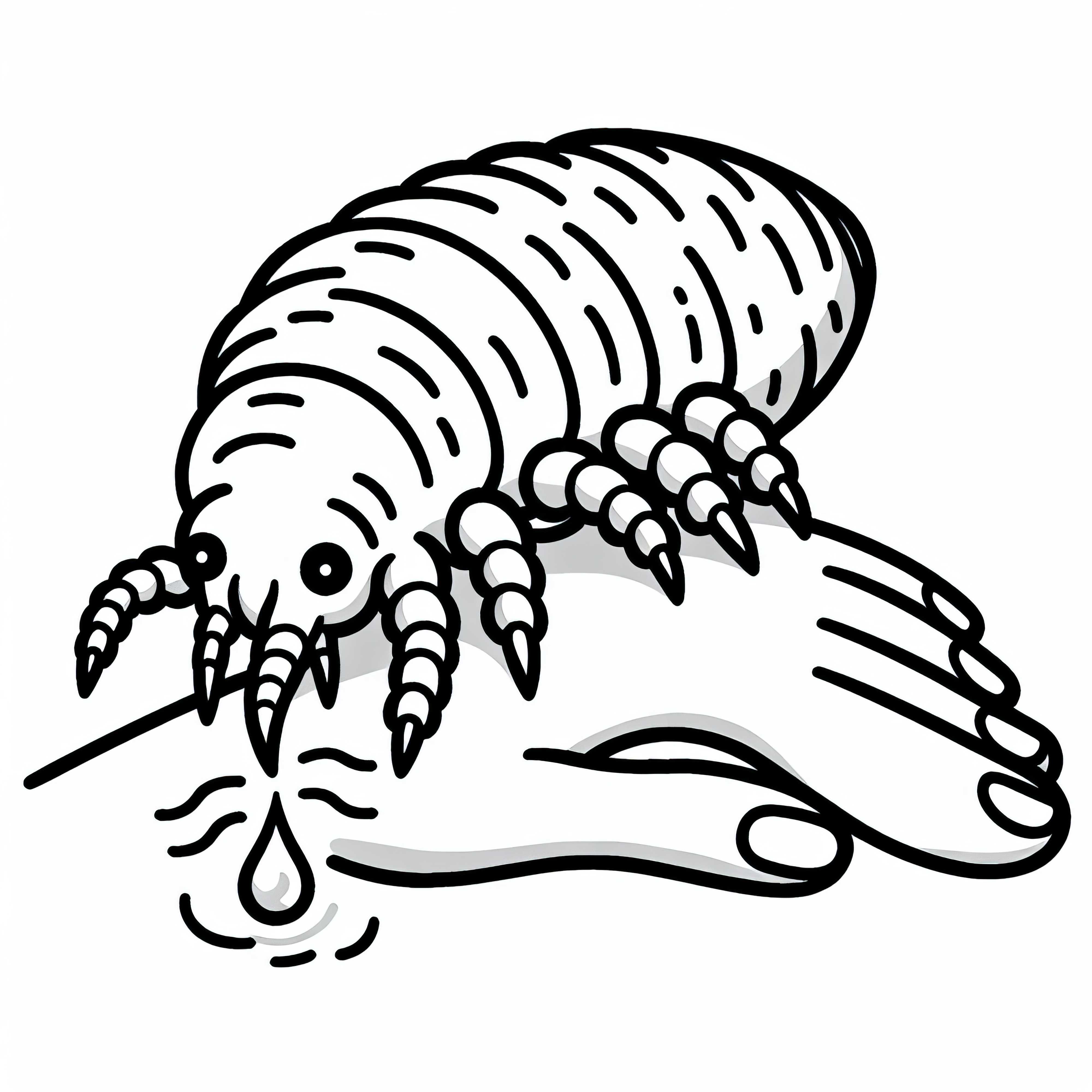 A pulga senta na pele e suga sangue - Desenho para colorir gratuito A pulga senta na pele e suga sangue - Desenho para colorir grátis