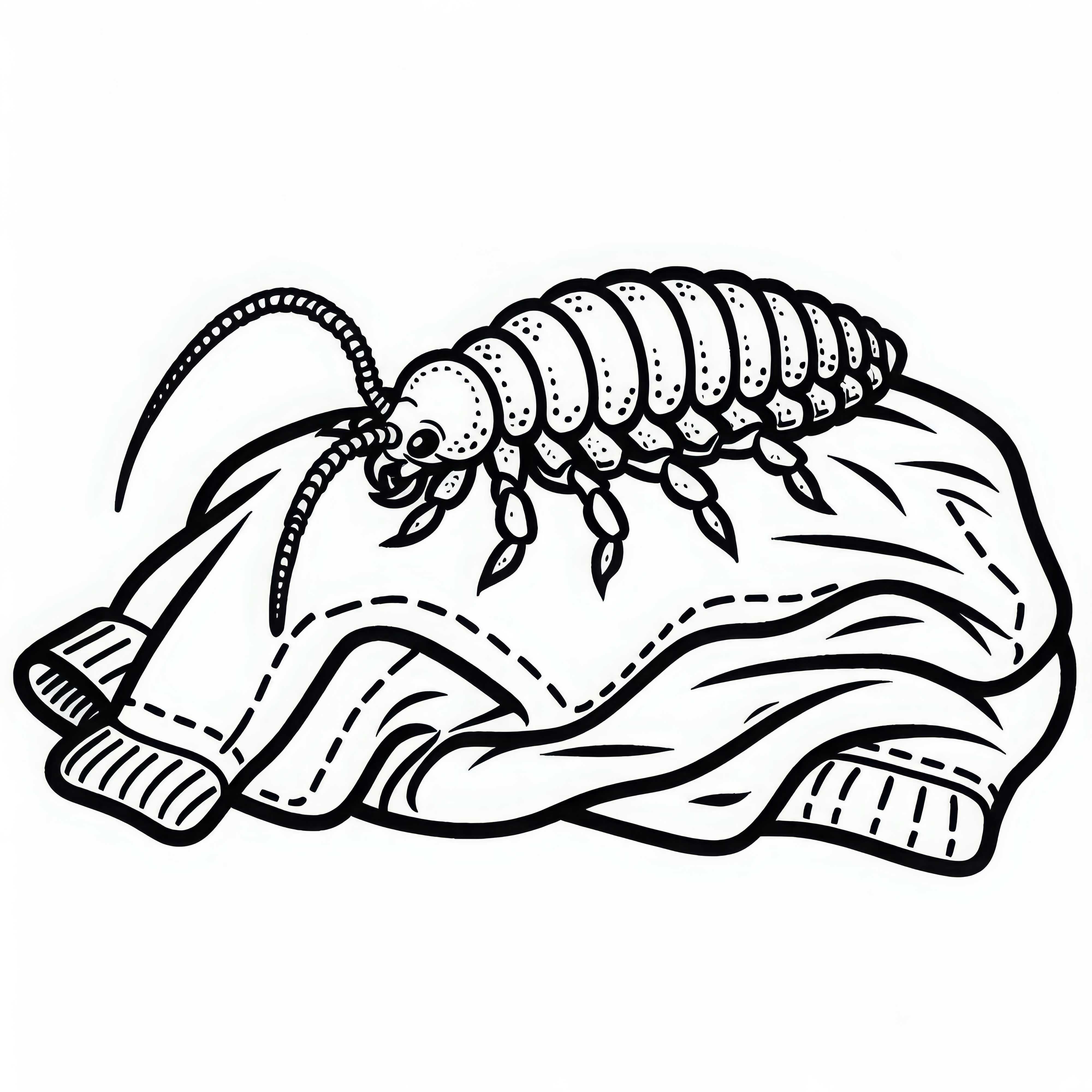 ラウスが服に這い上がる - 無料ぬりえ