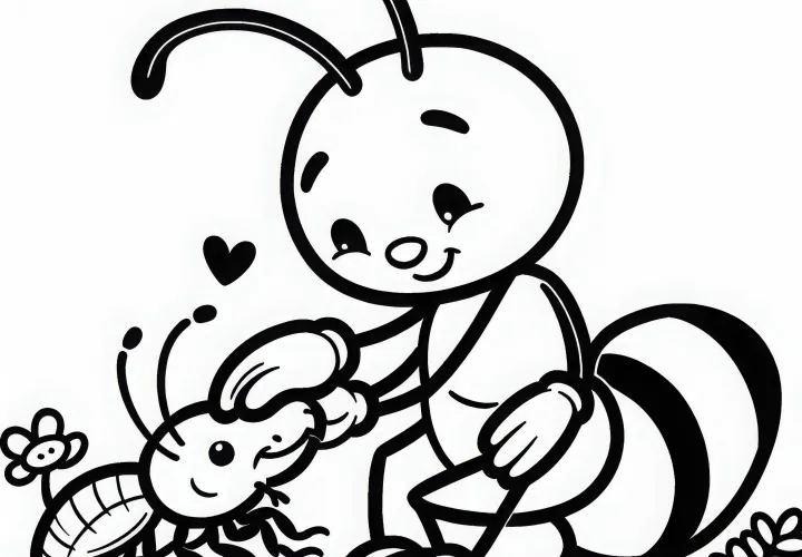 Лаус ухаживает за муравейкой – Раскраска бесплатно