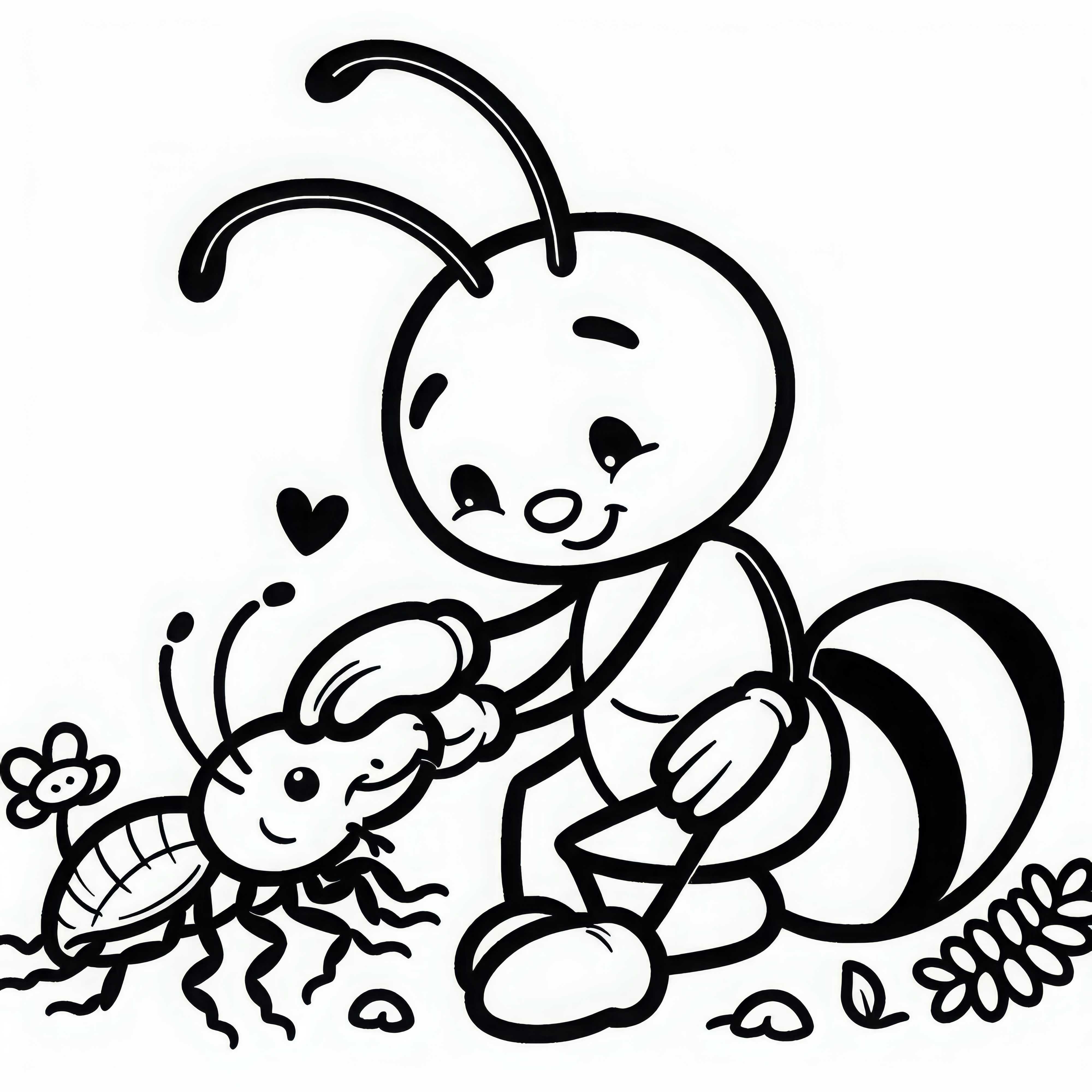 라우스는 개미에 의해 돌봄을 받습니다 - 무료 색칠하기 이미?