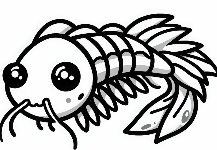 Modèle de coloriage gratuit d'un poisson d'argent