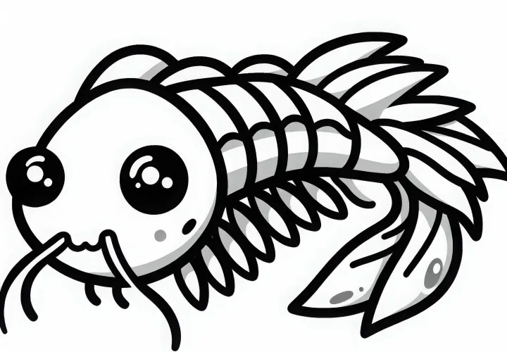 Brezplačna barvalna predloga srebrne ribice