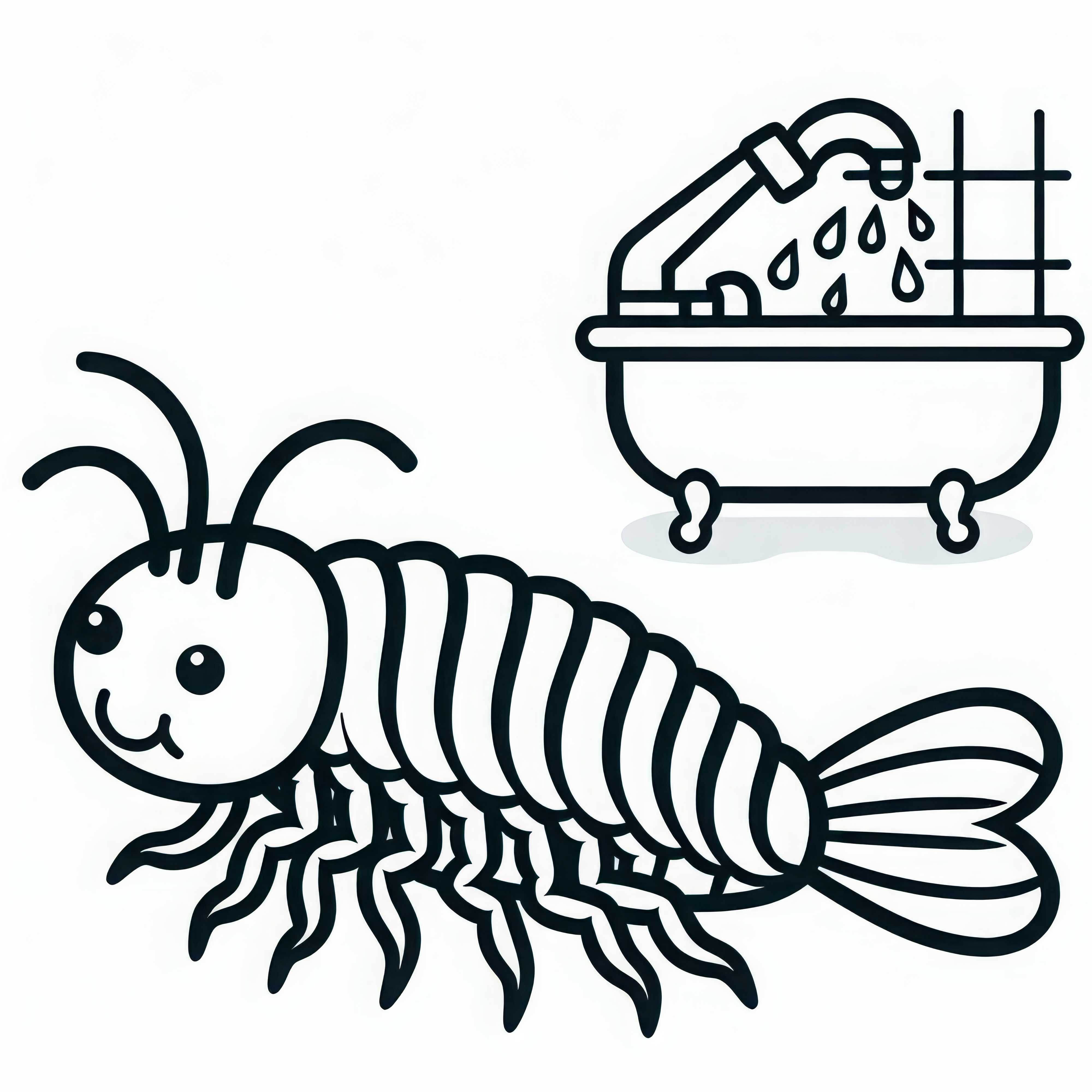 シルバーフィッシュがバスルームの床をすばやく横切ります - 無料塗り絵 シルバーフィッシュがバスルームの床を素早く横切る – 無料の塗り絵テンプレート