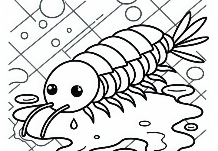 湿ったタイルの上を走るシルバーシ魚 - 無料で塗り絵をダウンロード