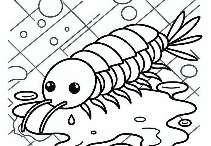 Srebrna ribica hodi po vlažnem ploščicah – brezplačno prenesi barvno sliko