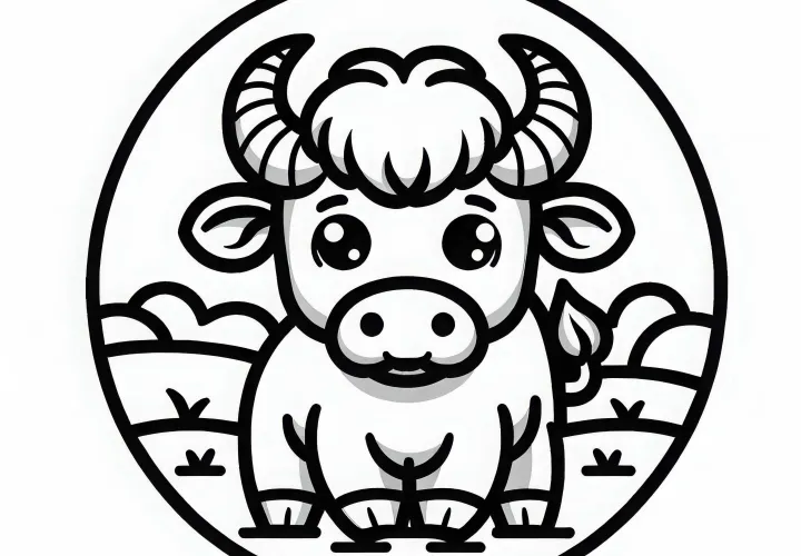 Бесплатная раскраска бизона