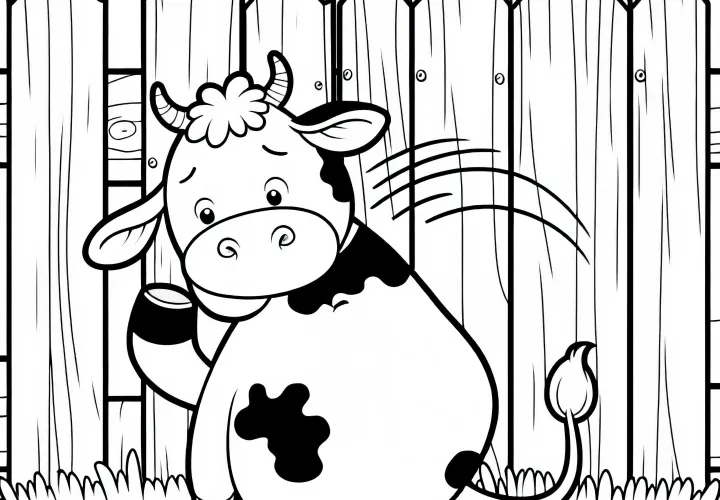 Раскраска Корова Бесплатно