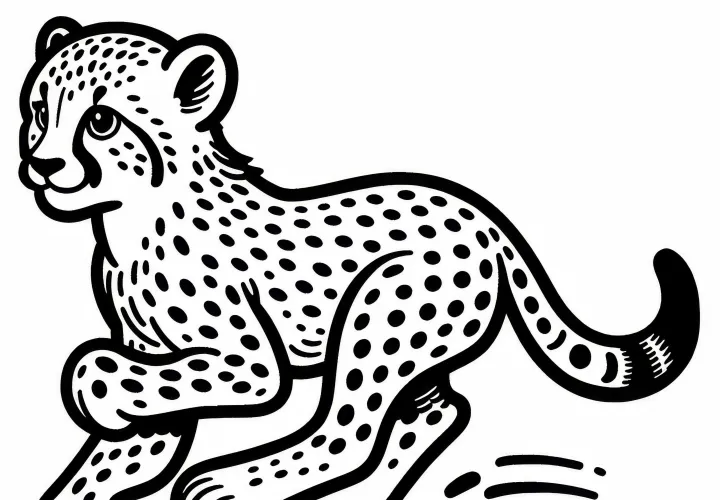 Gepárd színező sablon letöltéshez (ingyen)