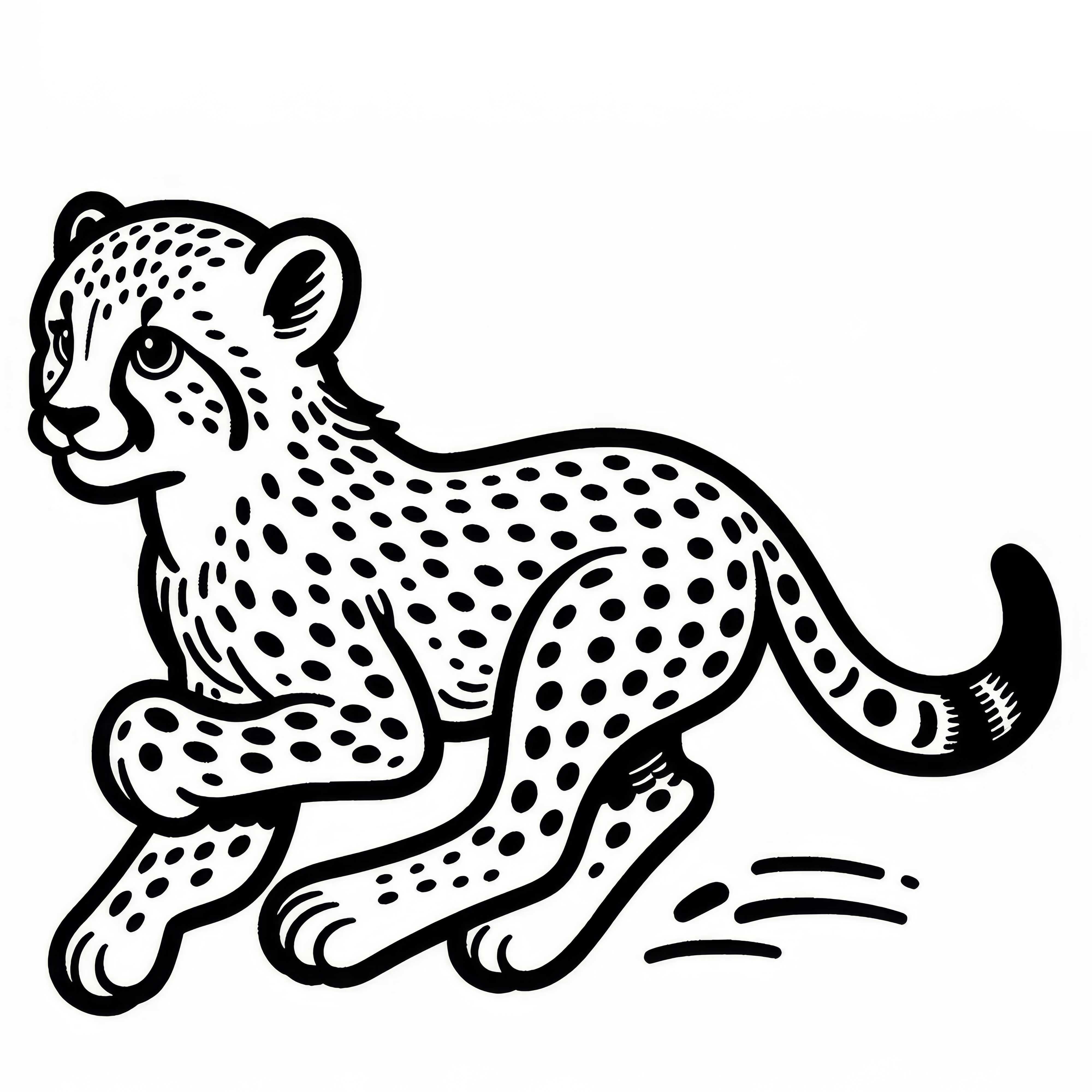 Plantilla de dibujo de guepardo para descargar (Gratis)