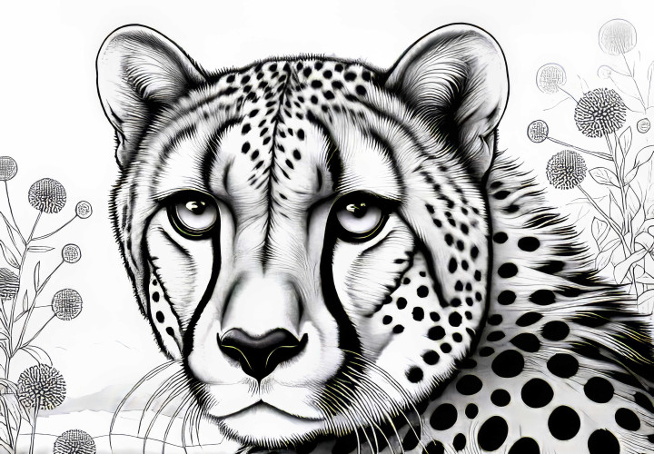 Dibujo para colorear de guepardo: Detallado y gratuito Dibujo para colorear de guepardo: Detallado y gratuito