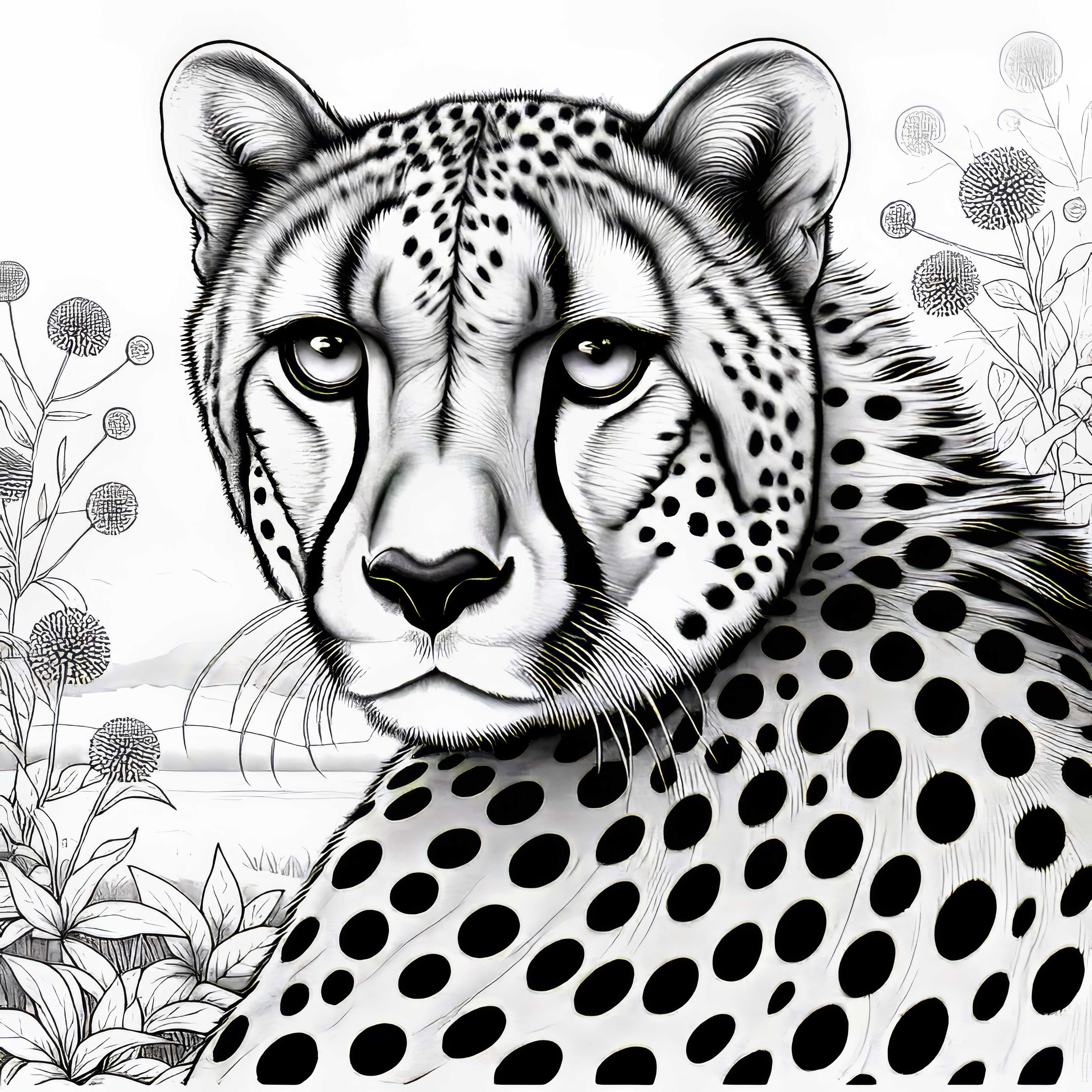 Dibujo para colorear de guepardo: Detallado y gratuito