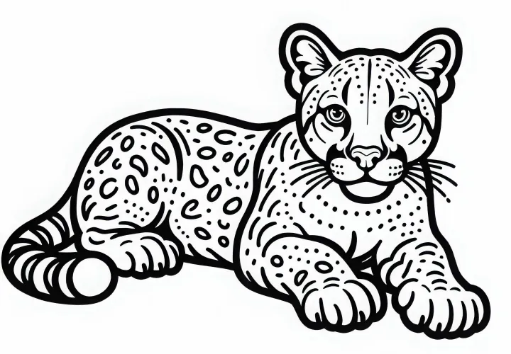 Бесплатный простой рисунок пуми для раскрашивания