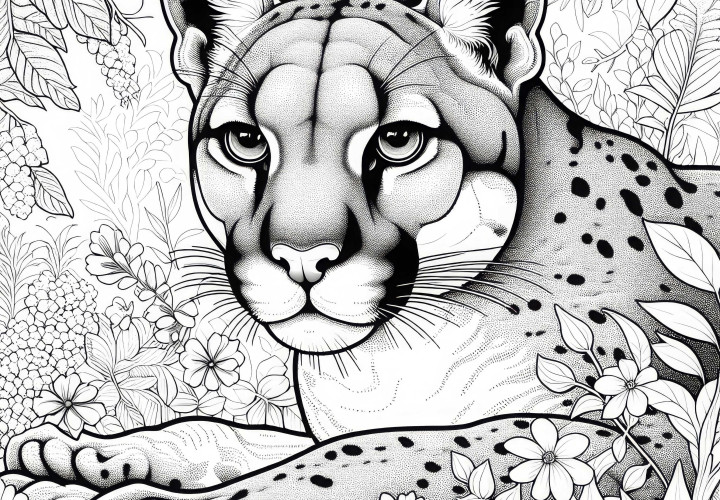 Detailliertes Ausmalbild eines Pumas kostenlos herunterladen Detailliertes Ausmalbild eines Pumas kostenlos herunterladen