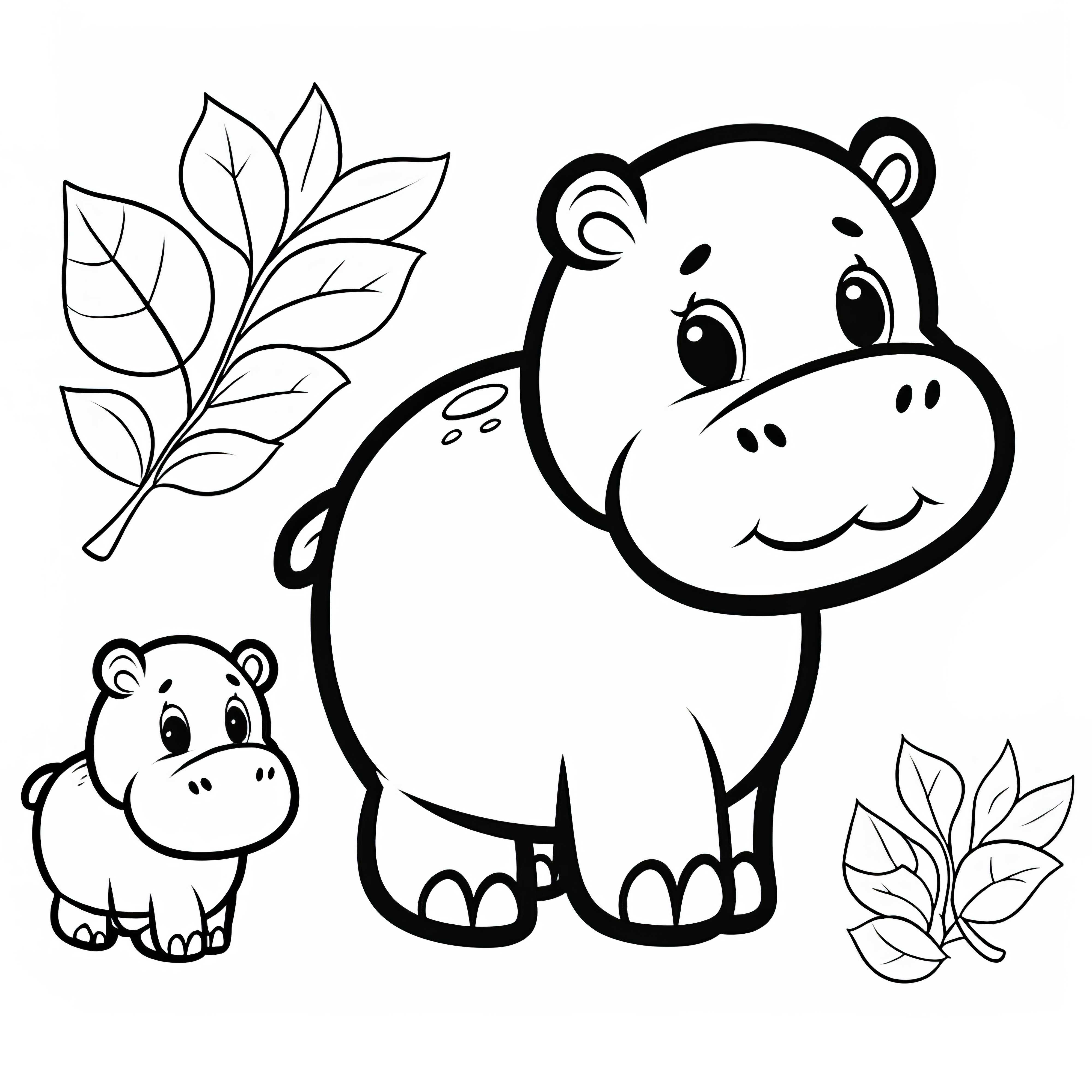 Bezplatný obrázek k vybarvení hrocha Bezplatná omalovánka hrocha