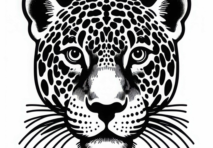 Jaguar portrait coloring page to download (free)