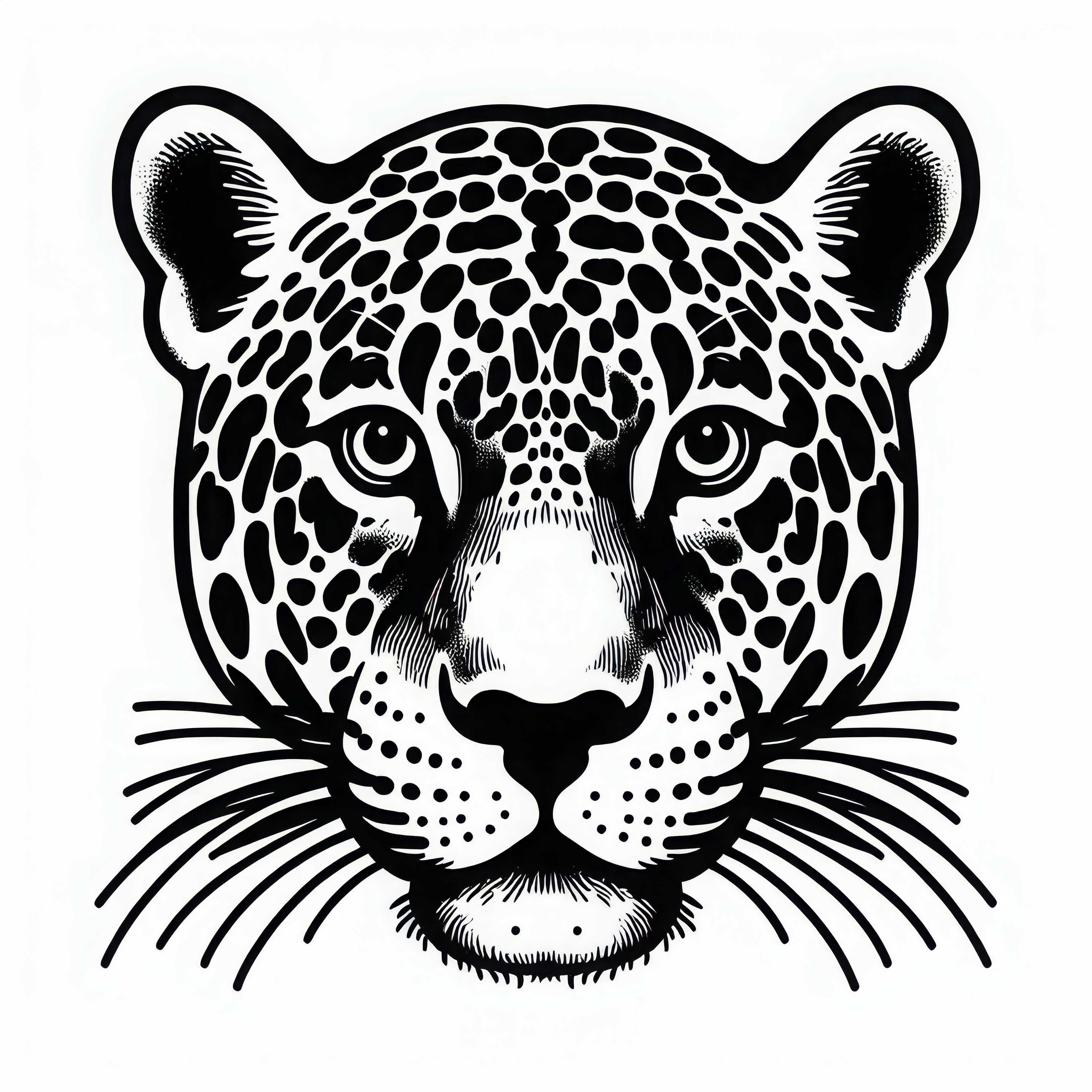 ジャガーのポートレート 塗り絵 ダウンロード(無料) ジャガーの肖像画 ダウンロード用塗り絵(無料)