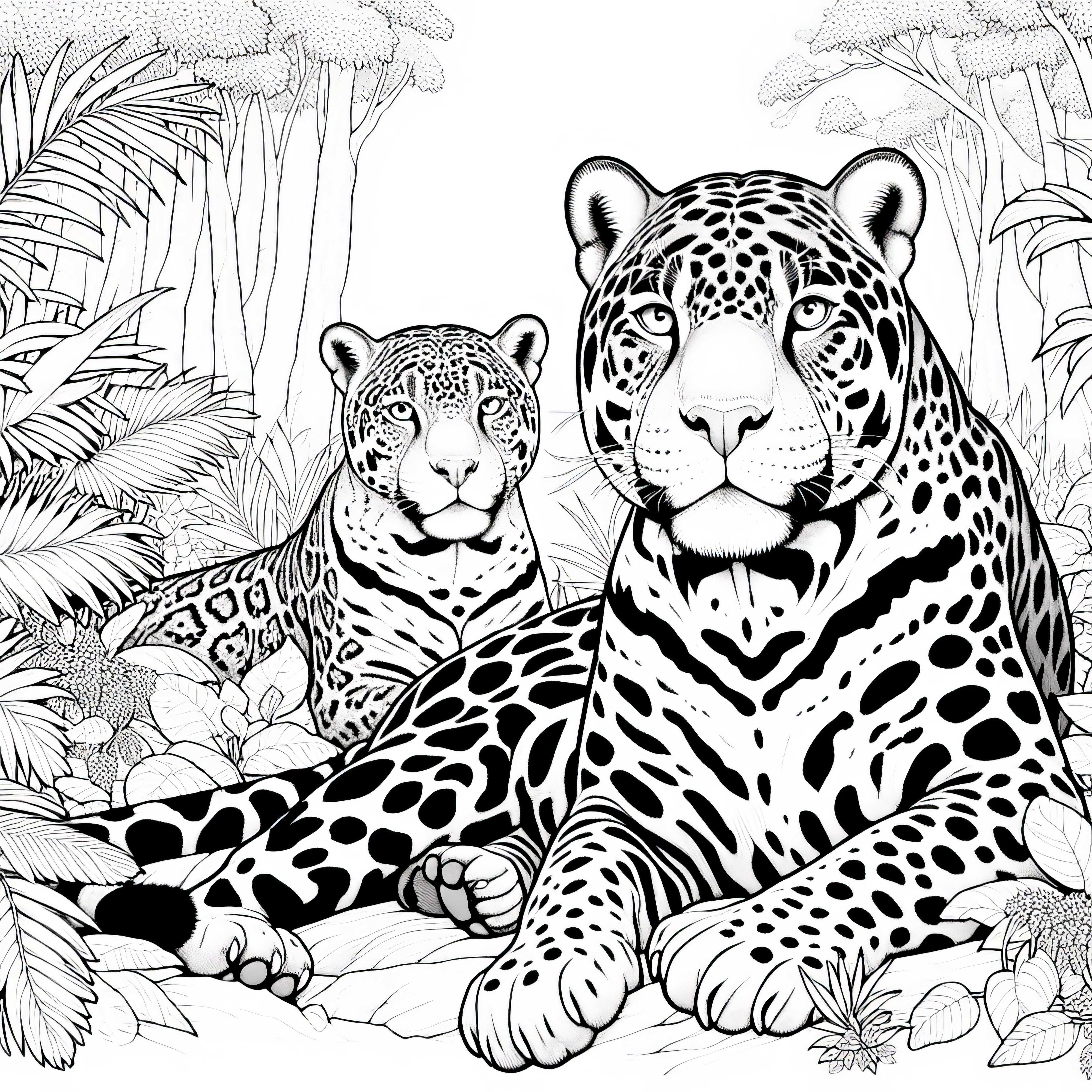 Coloring page of two jaguars (Free) Coloring page of two jaguars (Free)