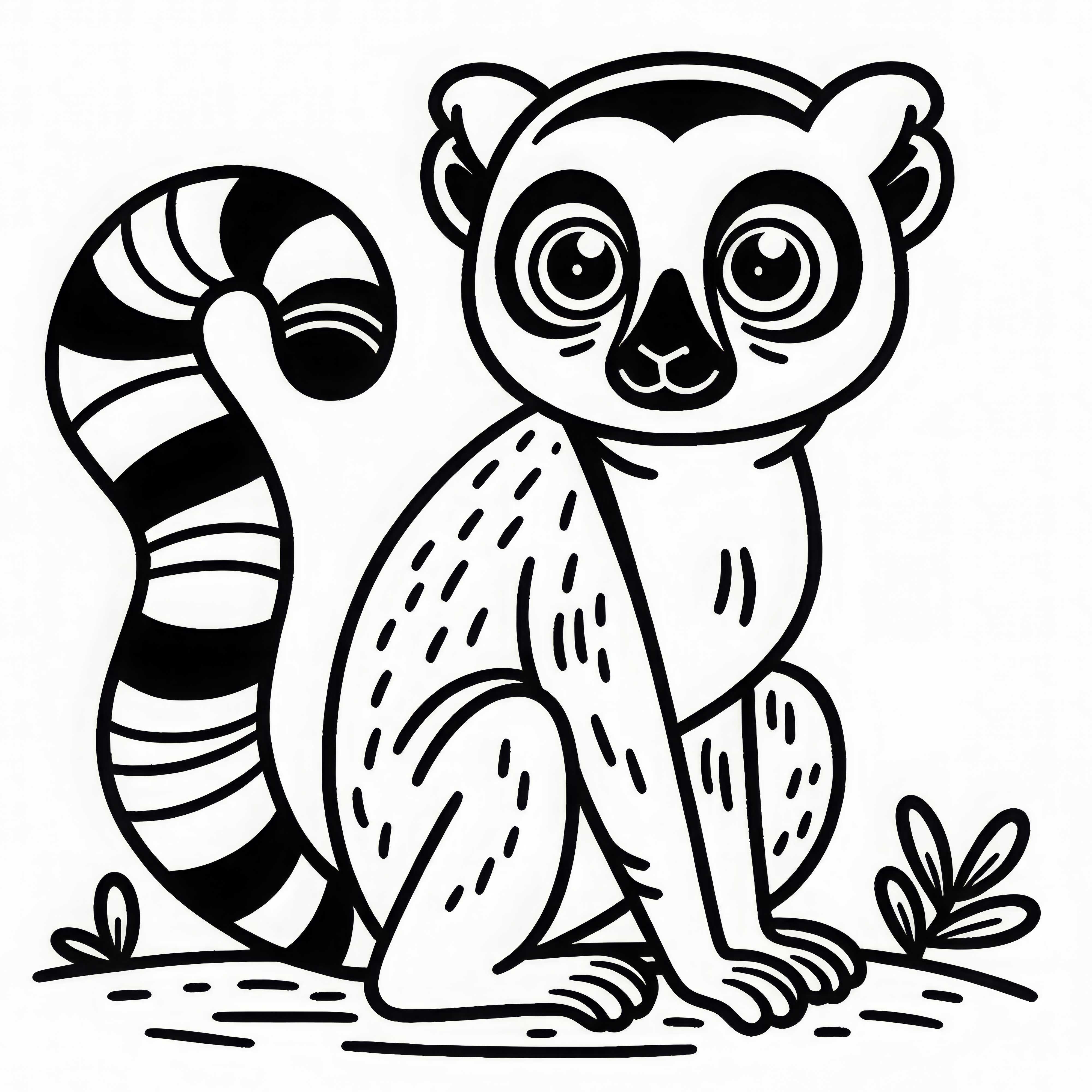 Coloring template of a lemur to color and download Coloring template of a lemur for coloring and downloading