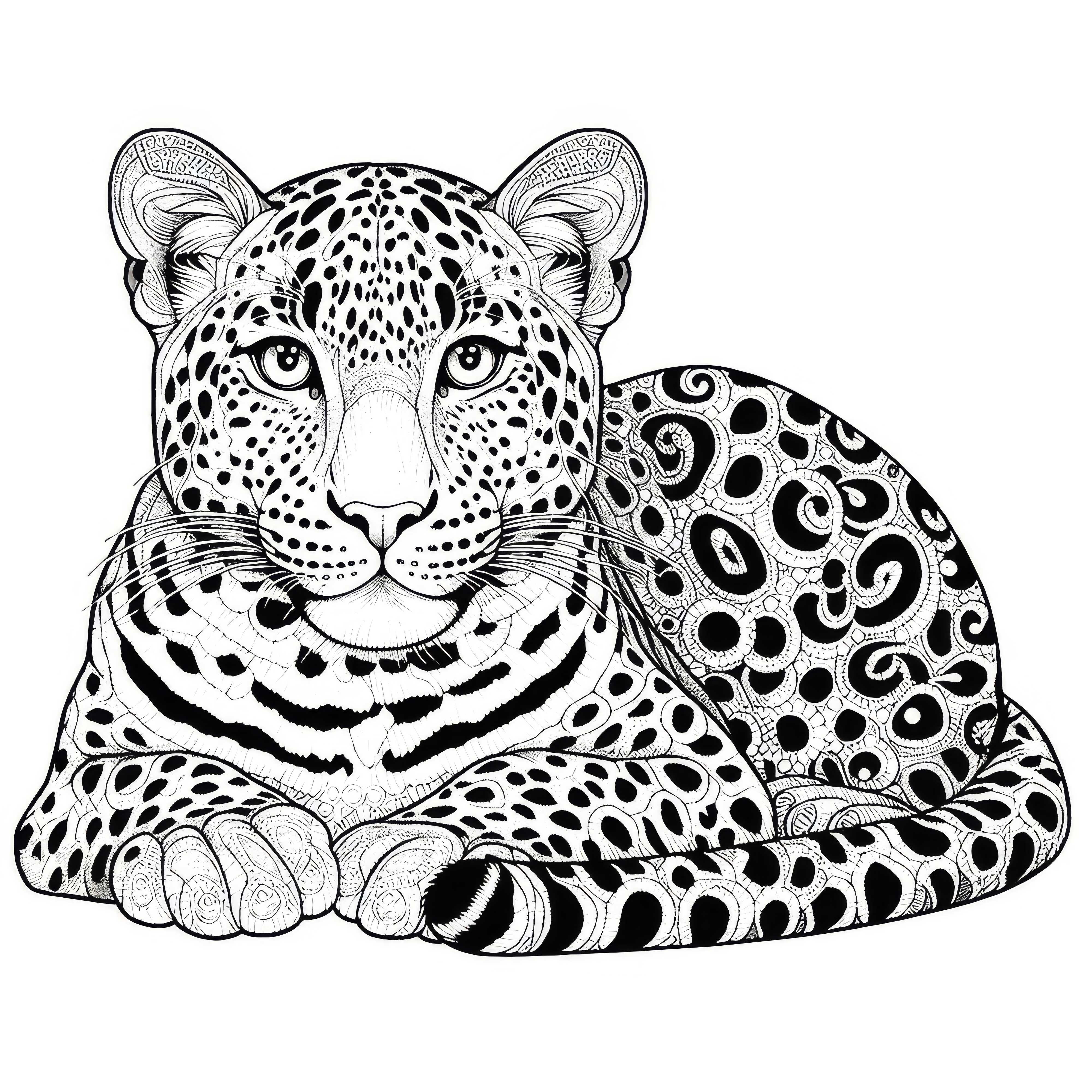 ¡Imagen para colorear detallada de un leopardo - ¡Descárgala gratis!