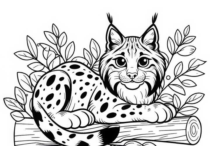 Obrázok na vymaľovanie rysi na stiahnutie (zadarmo)