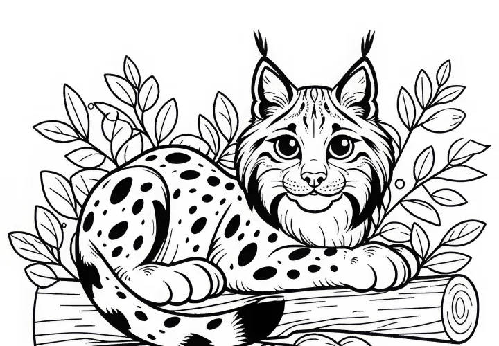 Ilustratie cu lince de colorat pentru descărcare (Gratuit)