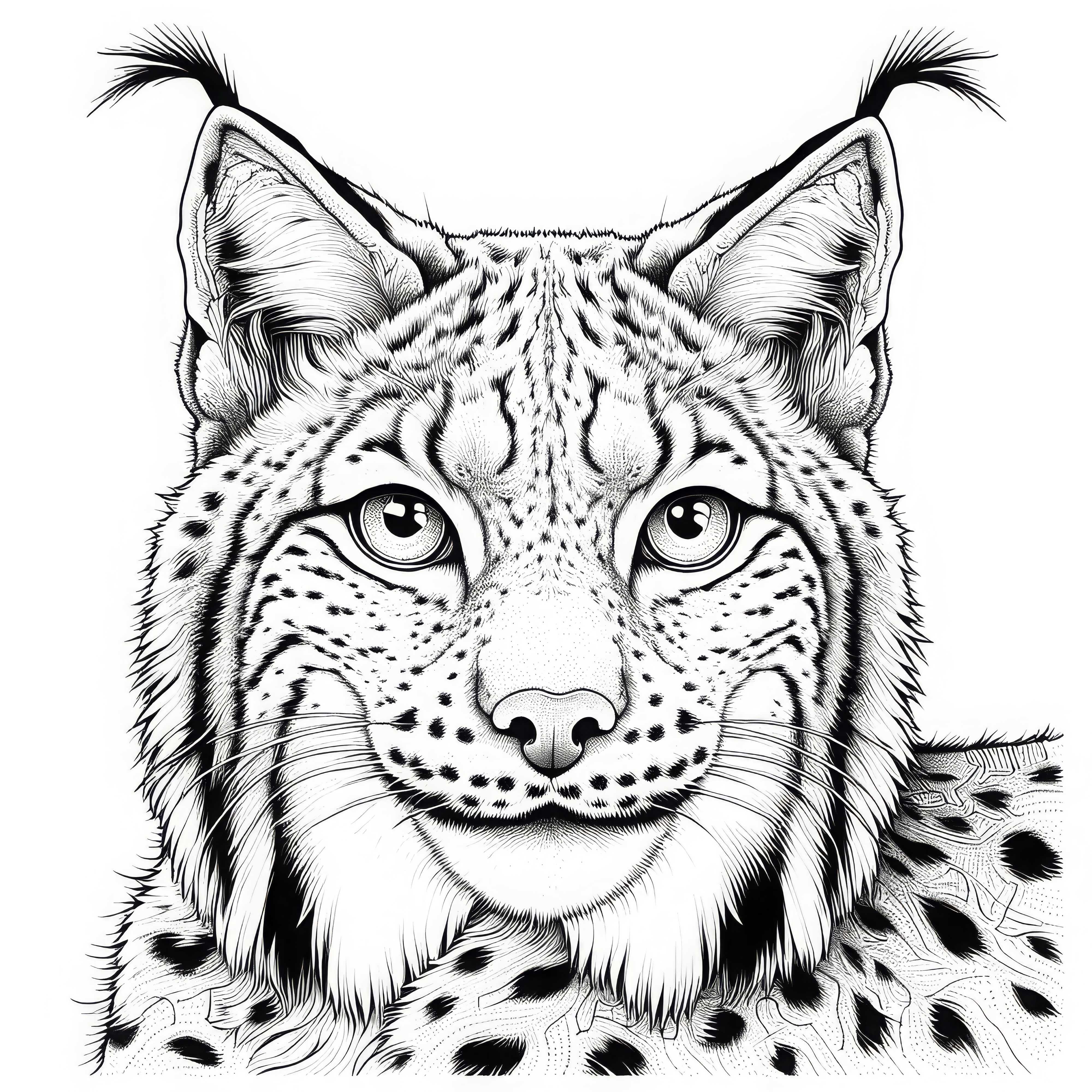 Lynx head coloring page to download (Free)