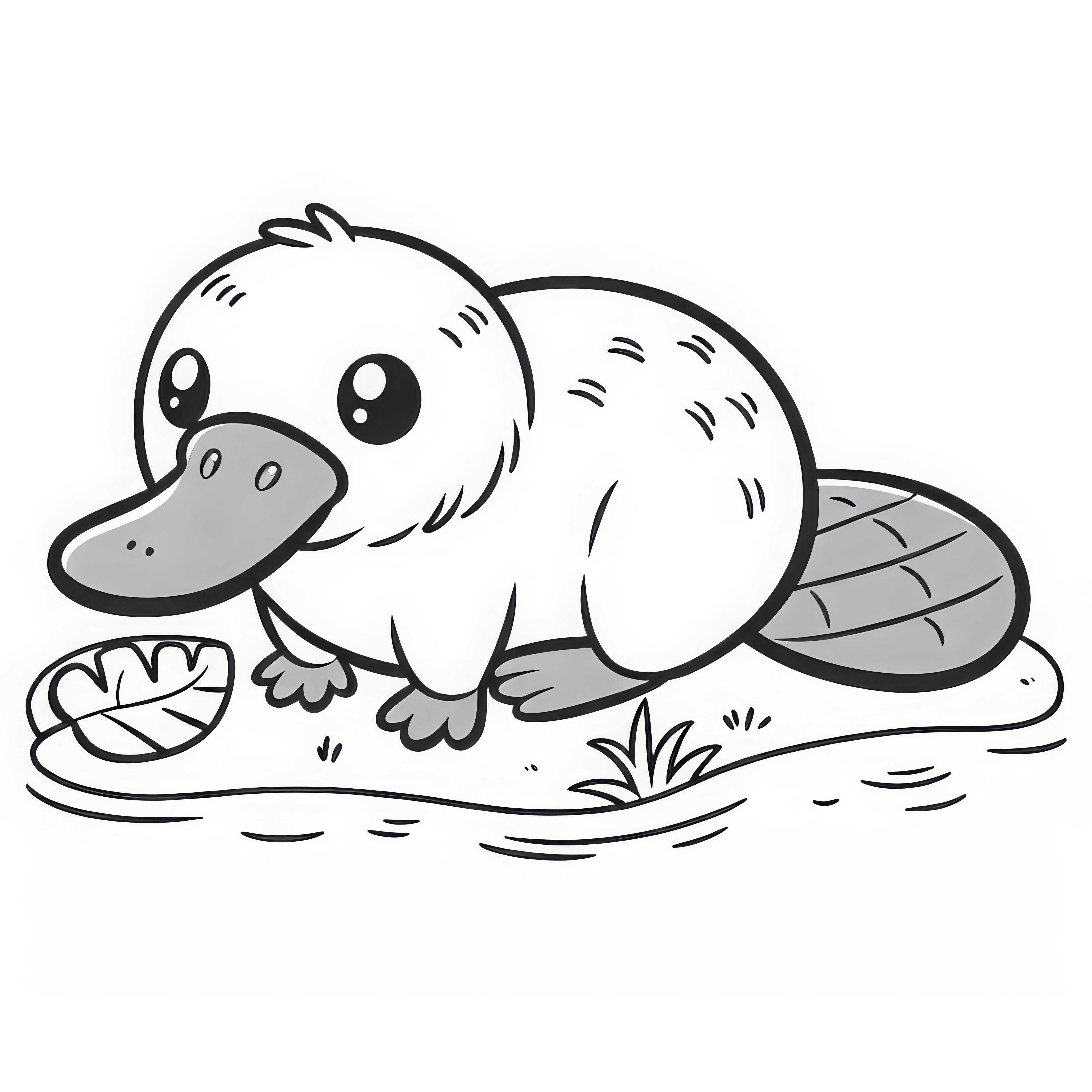 Bezplatná omalovánka ptakopyska Vybarvovací obrázek ptakopyska zdarma