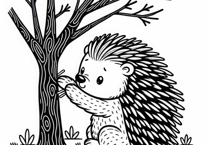 Free Hedgehog Coloring Page