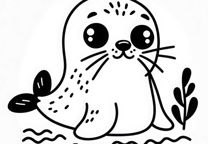 Seal Coloring Template Simple Free