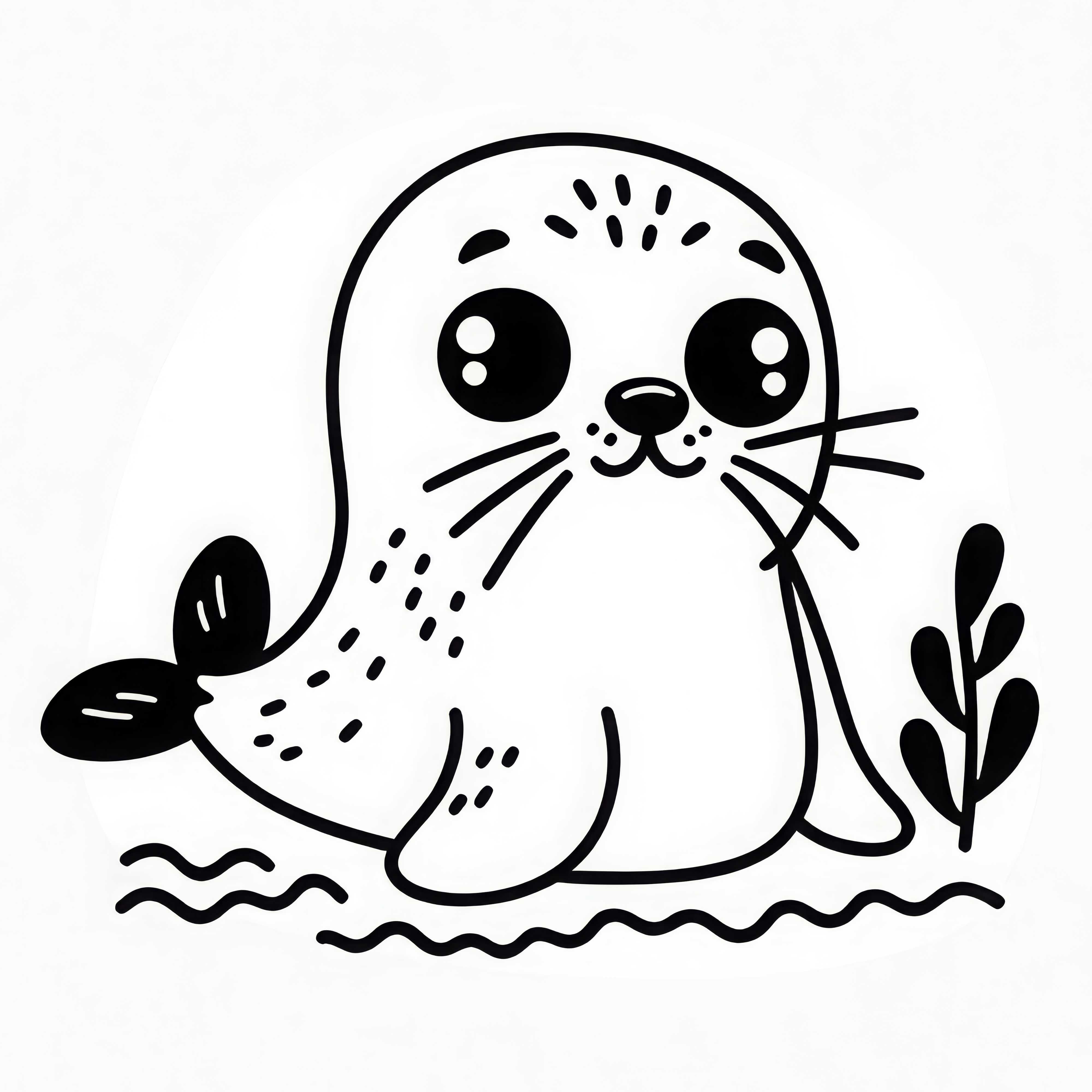 Seal Coloring Template Easy Free