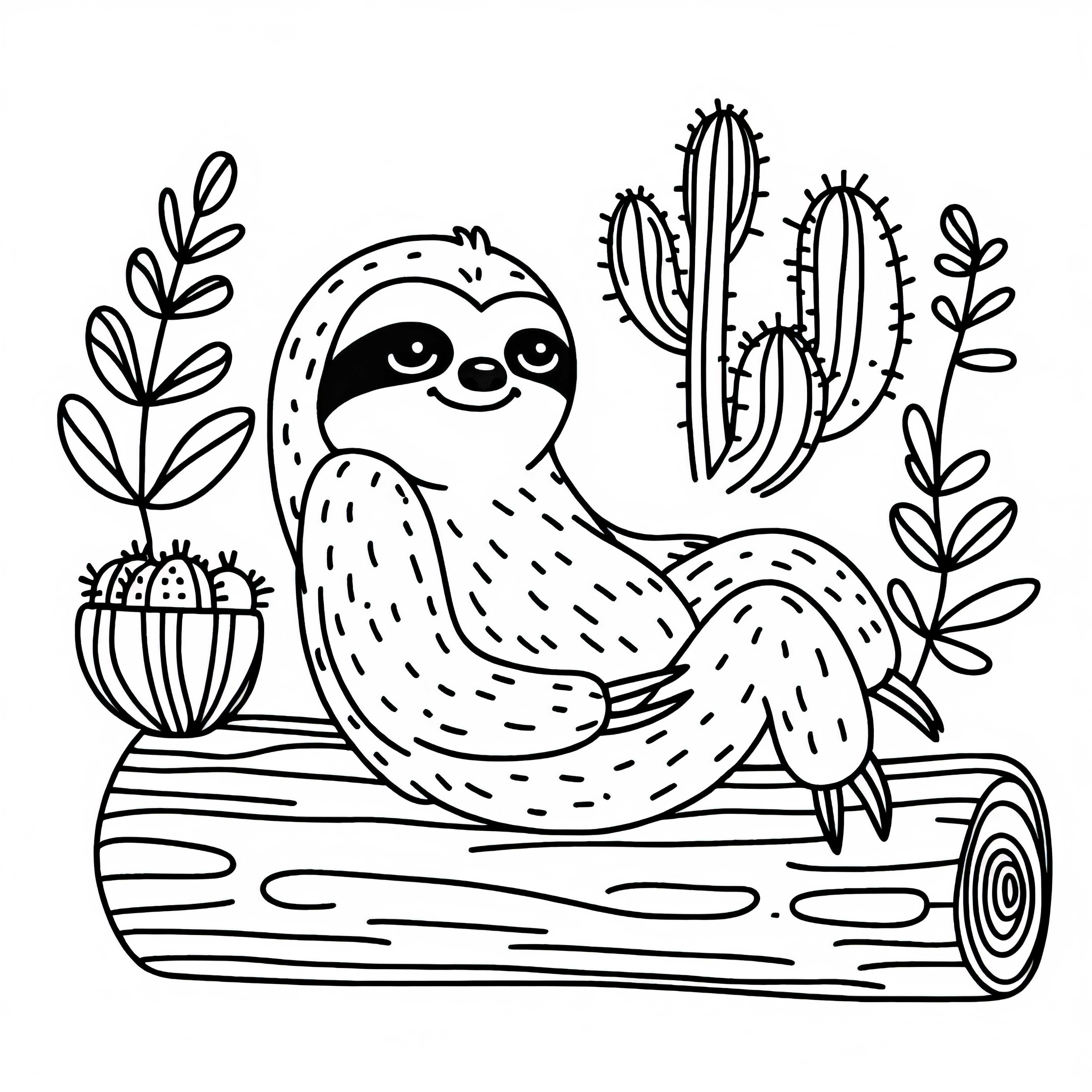 Modèle de coloriage paresseux à télécharger (Gratuit)