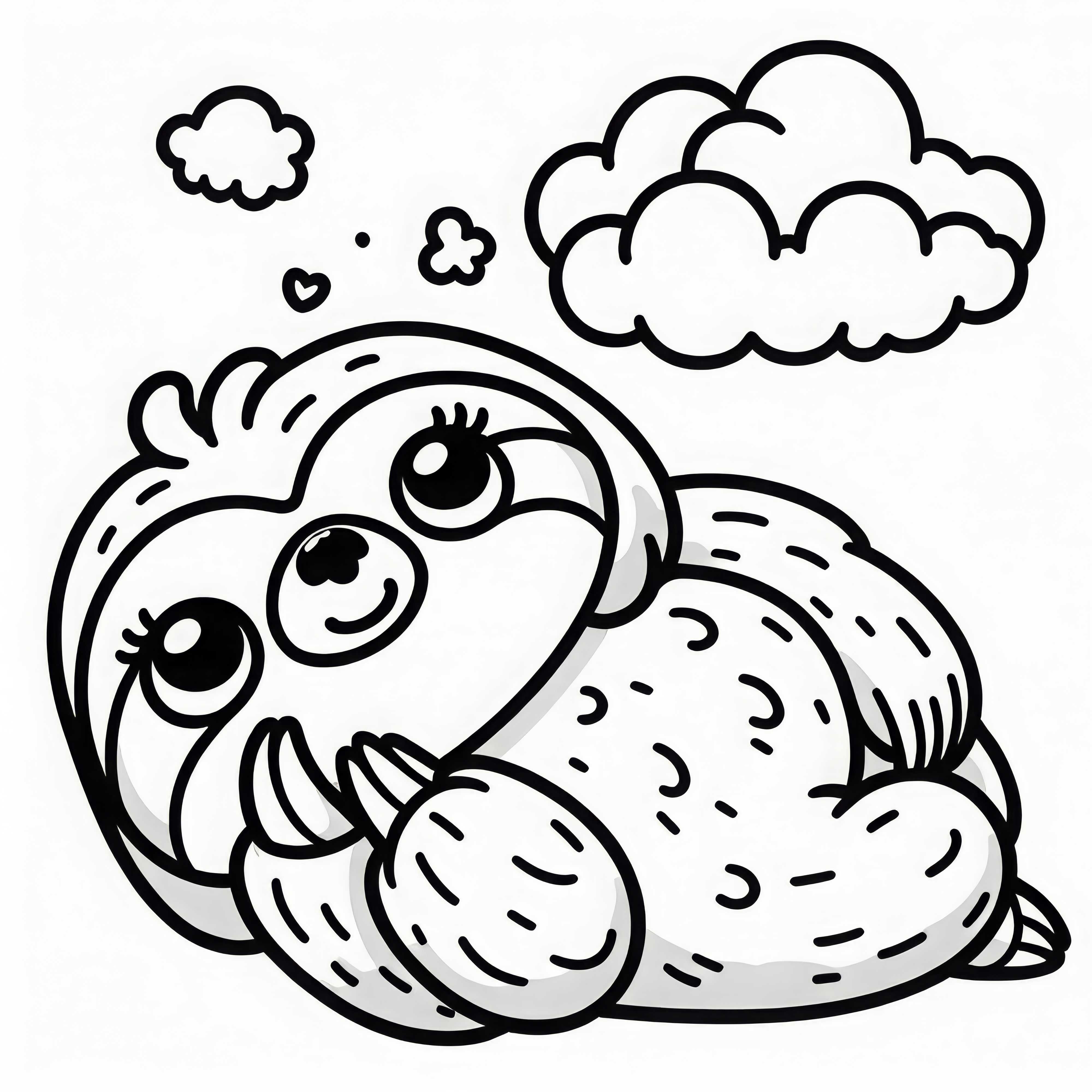Paresseux regarde les nuages : image à colorier à télécharger (gratuitement)