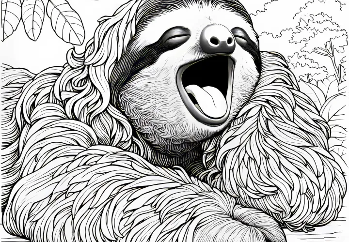 Ленивая крыса с удовольствием зевает: раскраска для скачивания (бесплатно)