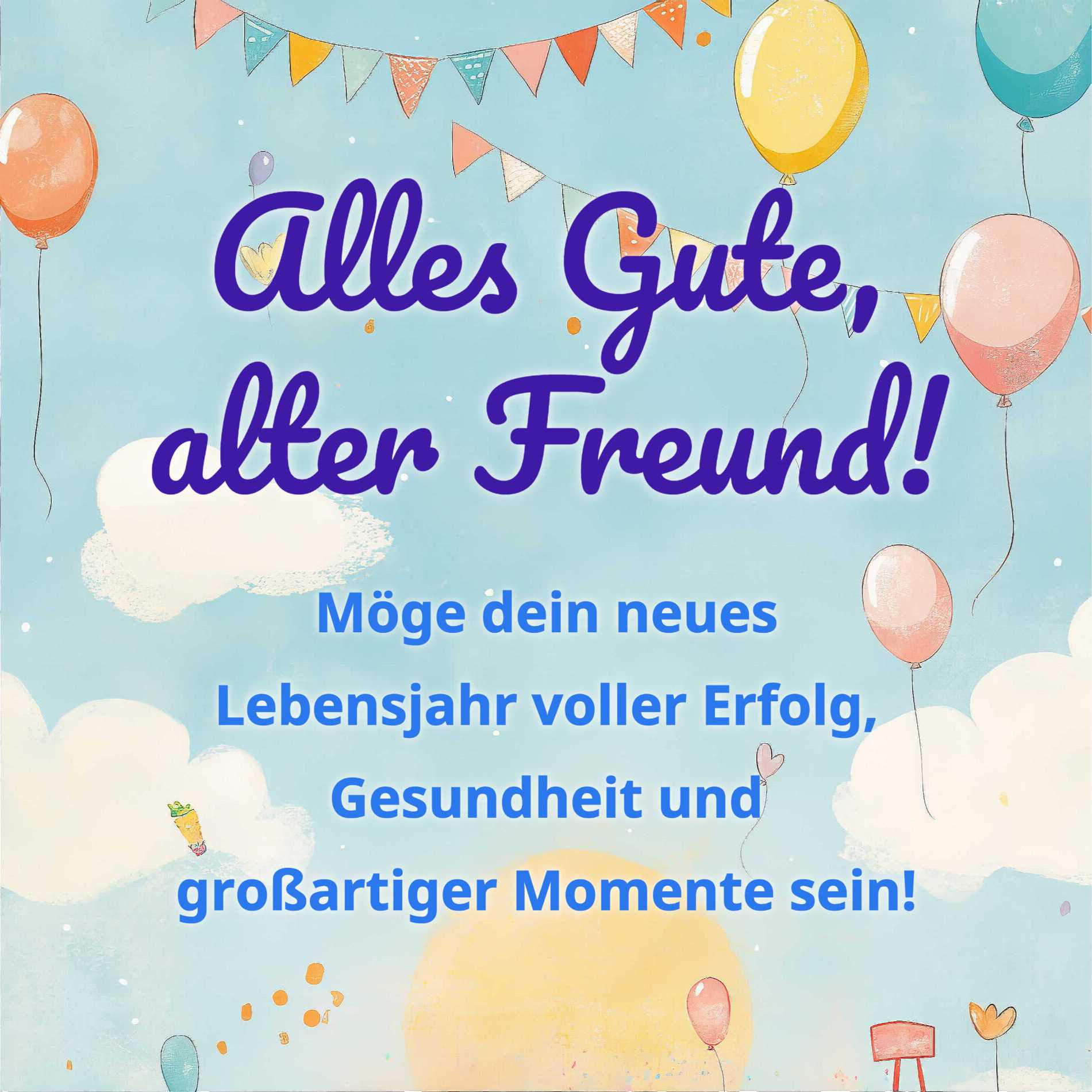 Kompakte Geburtstagskarte für Männer mit kurzem Glückwunsch und stilvollem Design